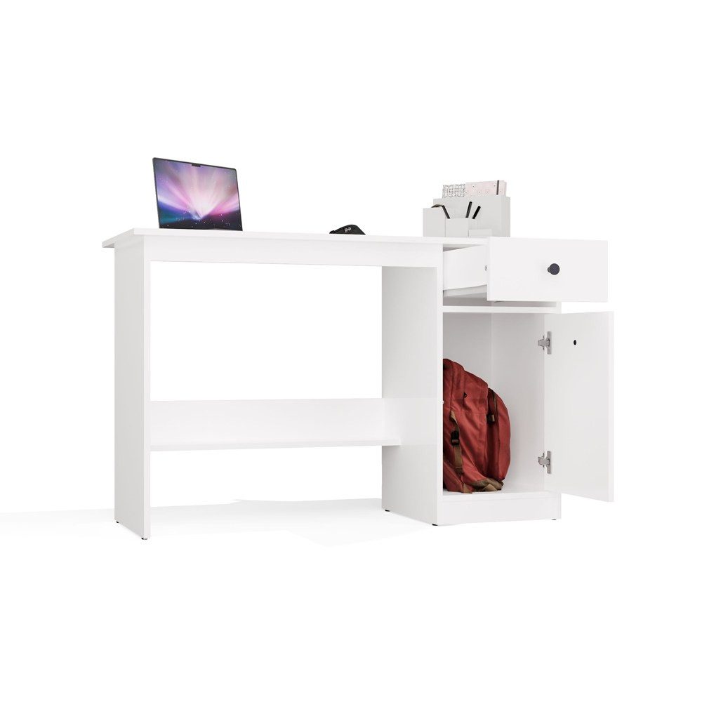 Raumhirsch Furniture Schreibtisch Computertisch, Bürotisch, Lerntisch, Arbeitstisch (Maße 120 x 45 x 75 (H) cm, Schublade, Schrank), Rollenführungen, Ergonomisc – Bild 4 von 5