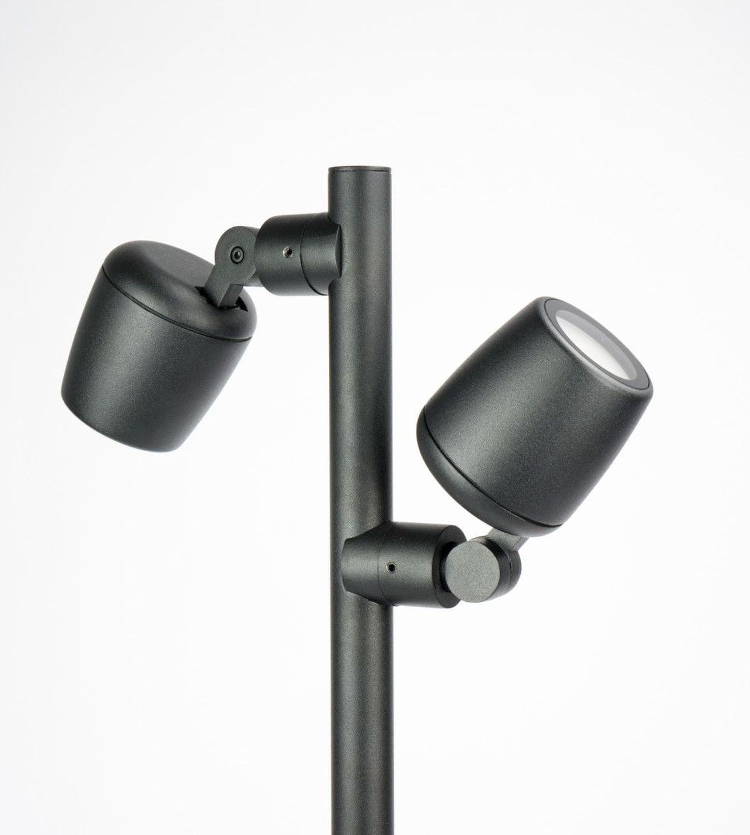 Licht-Erlebnisse Außen-Stehlampe ERION, ohne Leuchtmittel, Aluminium Glas GU10 IP65 verstellbar 100 cm hoch Schwarz 2-flammig