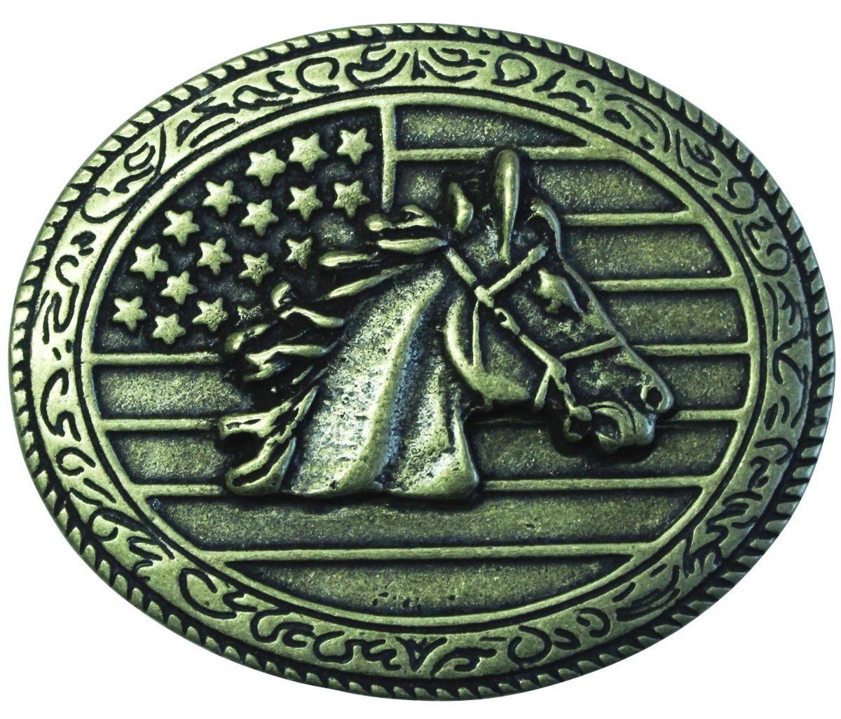 Herren Gürtelschnallen BELTINGER Gürtelschnalle Pferdekopf USA 4,0 cm - Buckle Wechselschließe Gürtelschließe 40mm - für Western