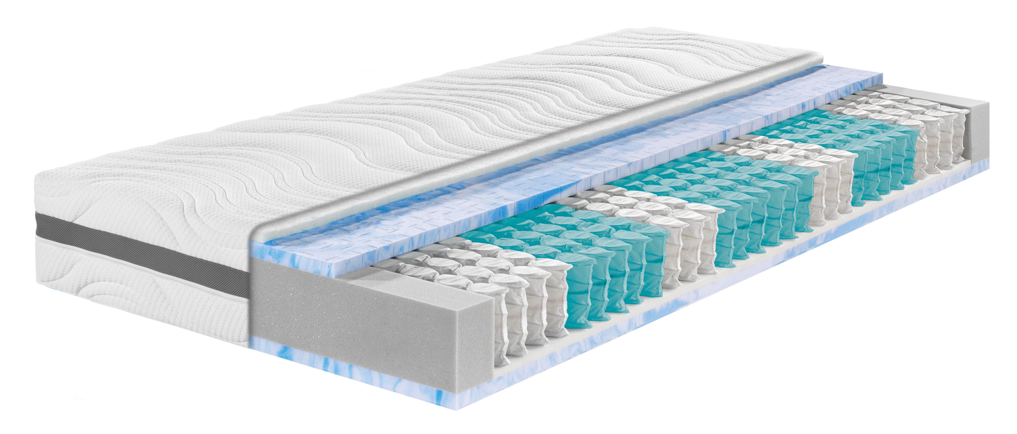 Taschenfederkernmatratze Badenia Trendline® 7-Zonen-Taschenfederkernmatratze BT 320 Gel Active, Badenia Trendline, 22 cm hoch, ergonomische Körperkonturanpassung - GS500