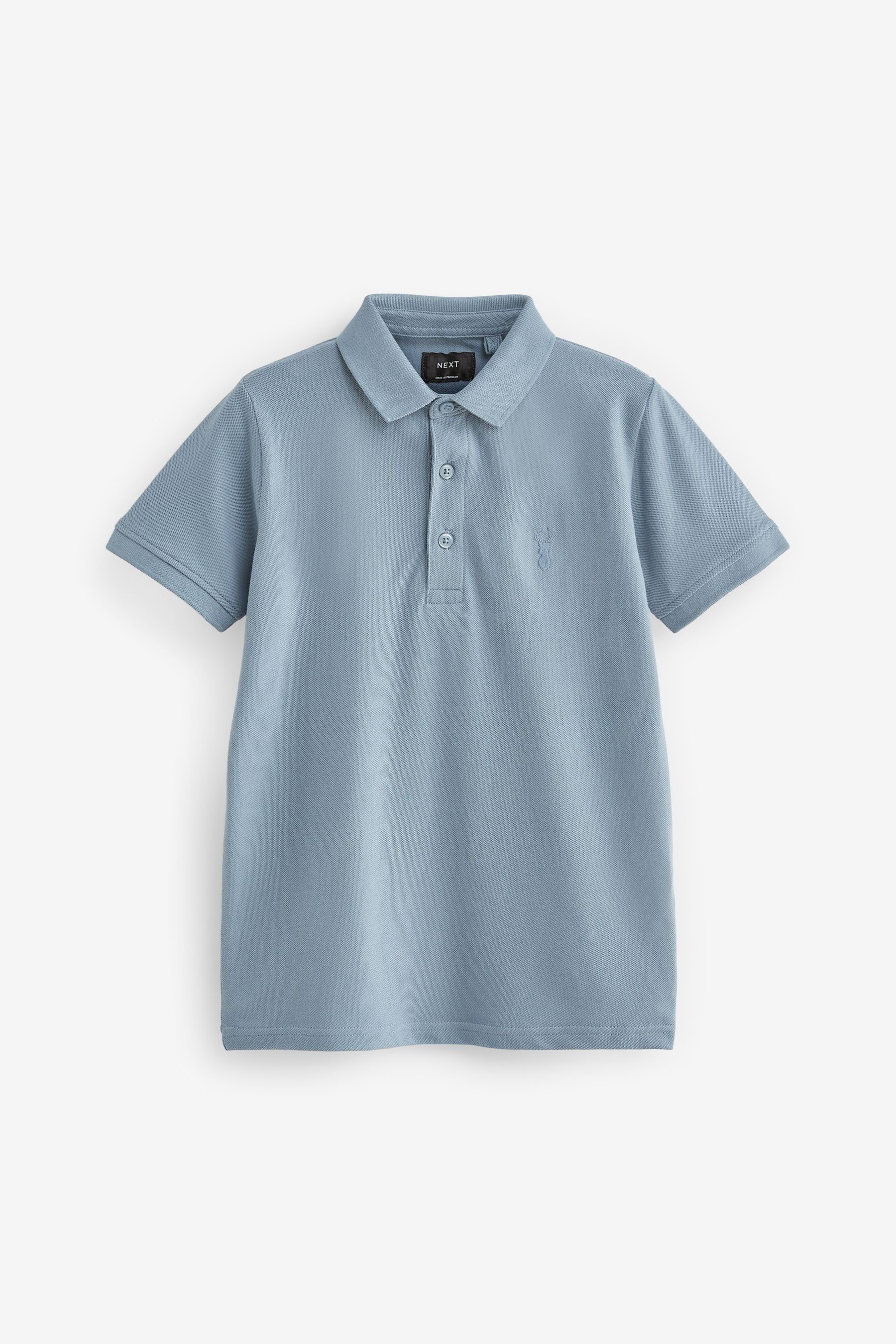 Next Poloshirt Kurzärmeliges Polo-Shirt (1-tlg) Denim Blue | Poloshirts