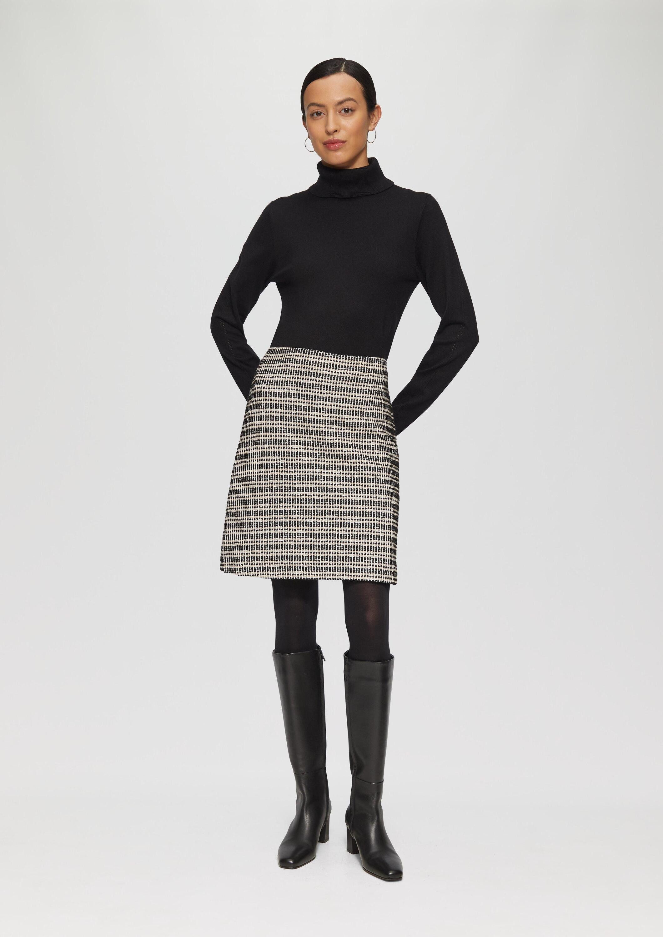 s.Oliver Minirock Rock Kurzer Bouclé-Rock mit seitlichem Reißverschluss