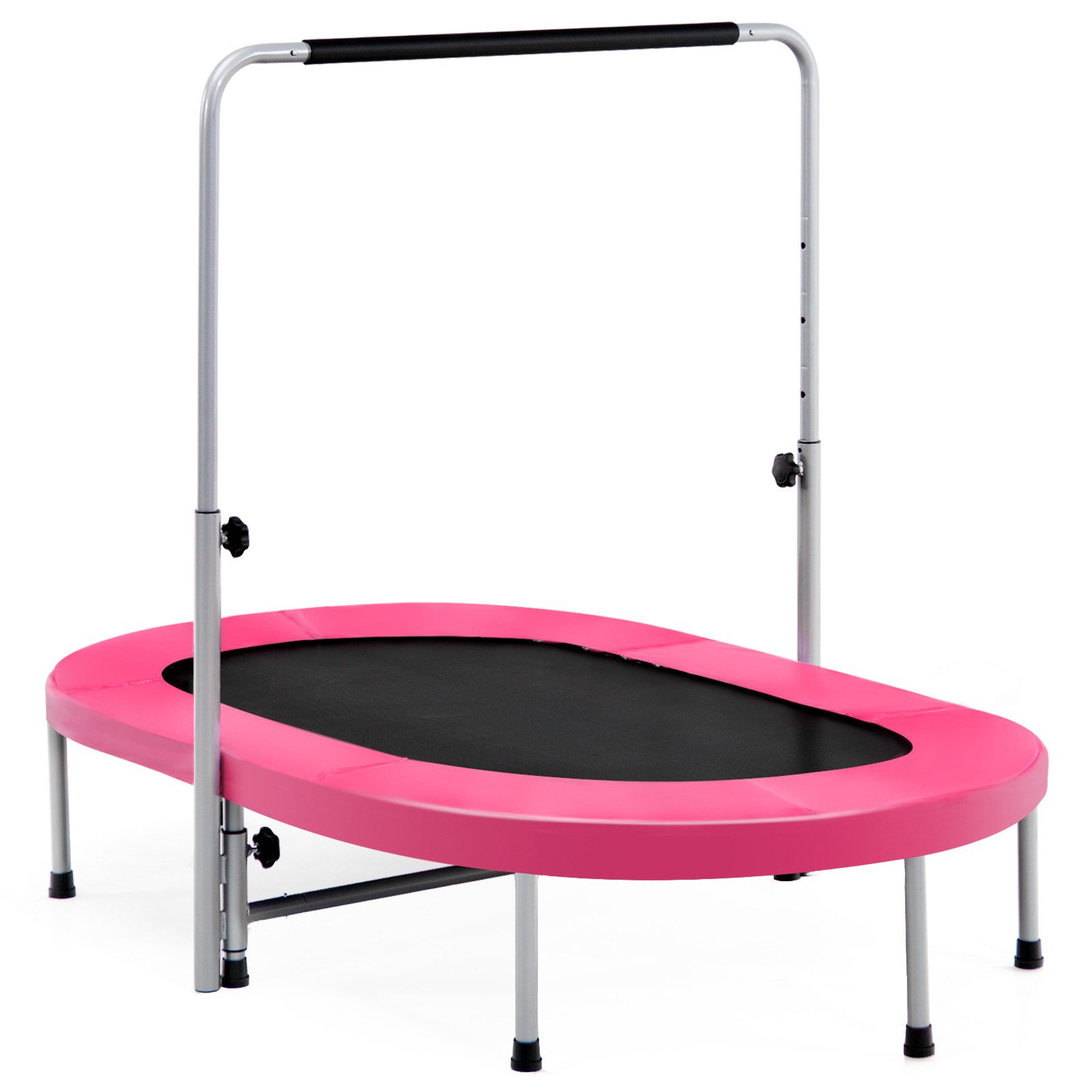 COSTWAY Kindertrampolin Gartentrampolin, mit höhenverstellbarm Haltegriff günstig online kaufen