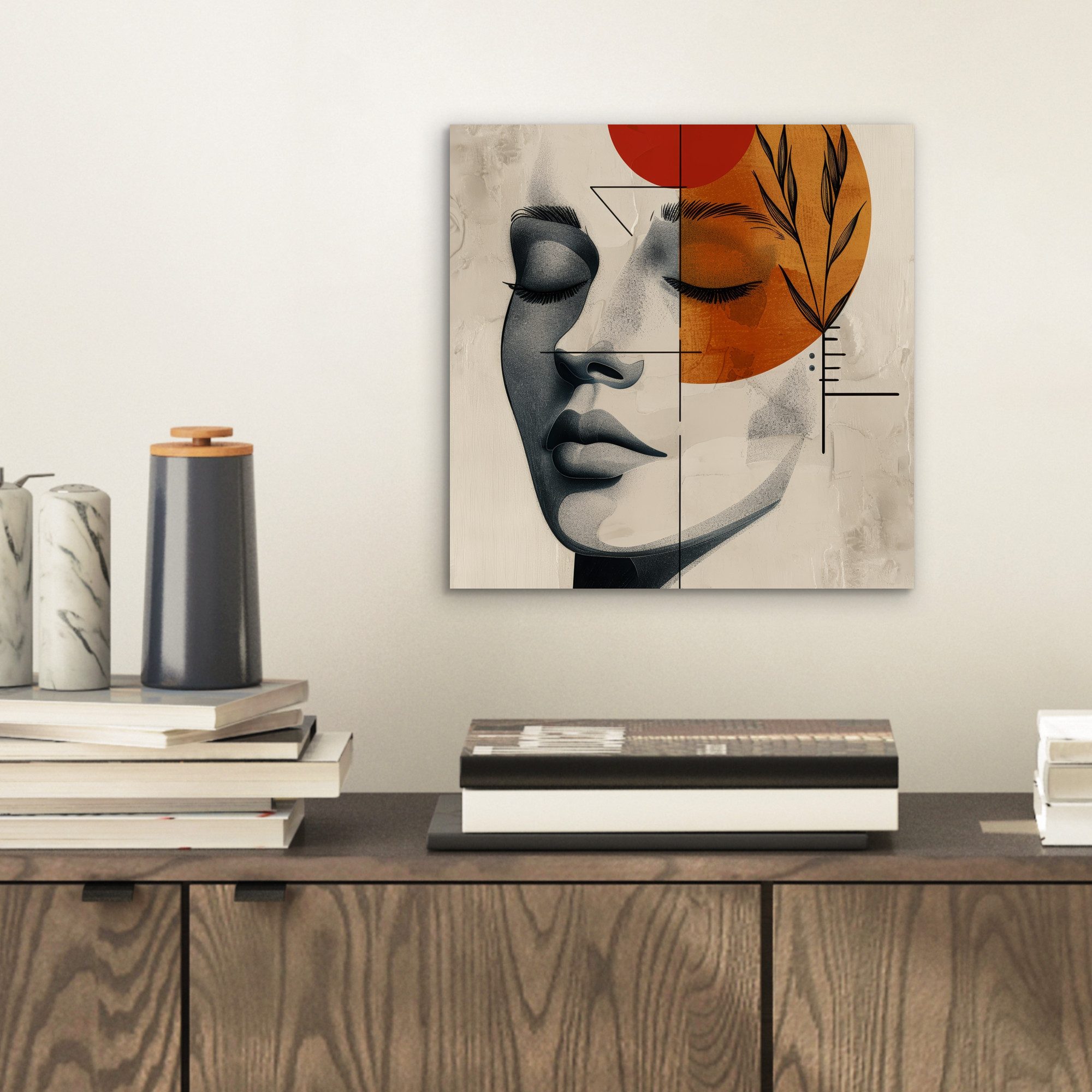 MuchoWow Metallbild Gesicht - Kreise - günstig online kaufen