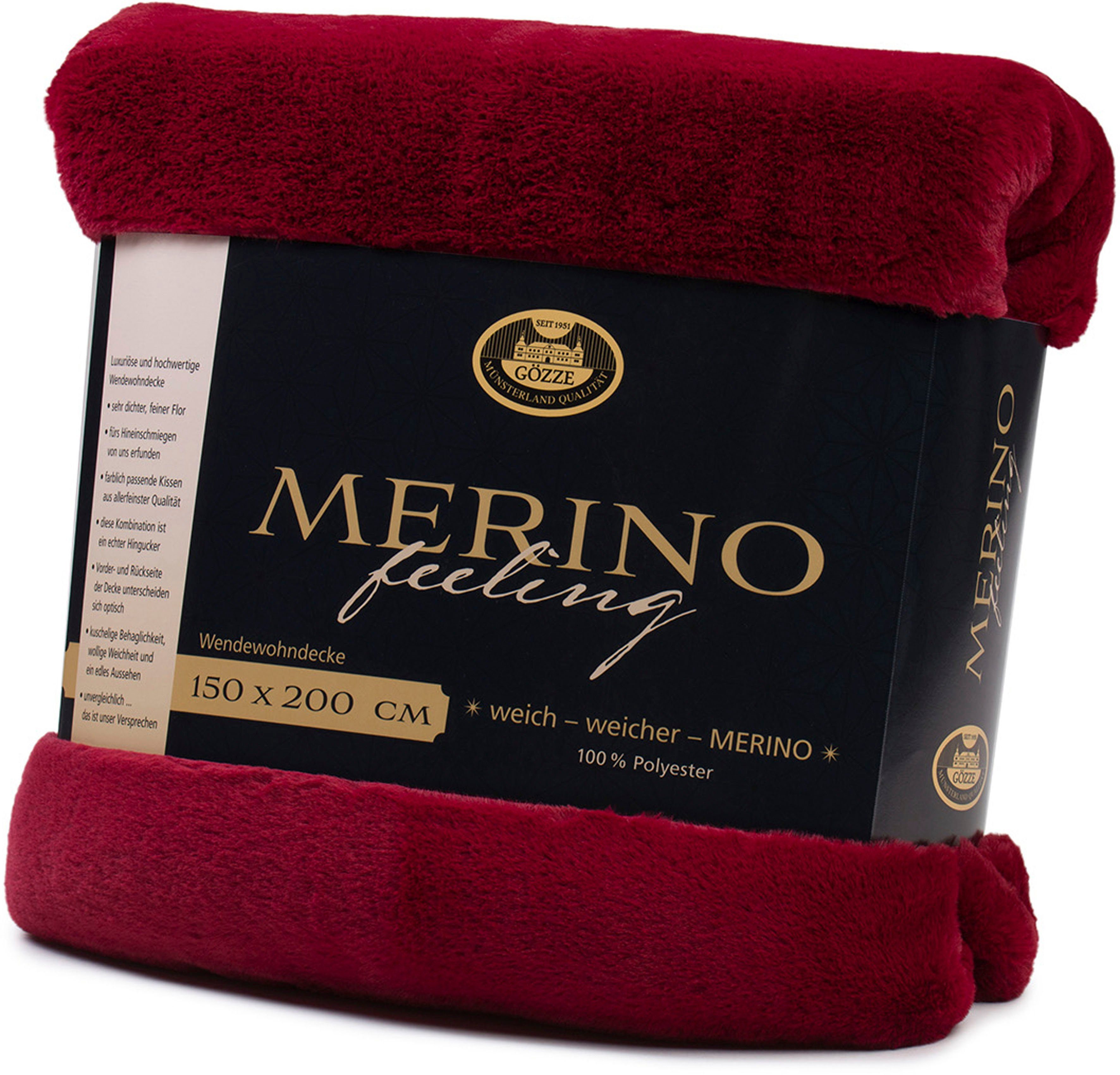 Wohndecke Merino Wendewohndecke, Gözze, kuschelig weich
