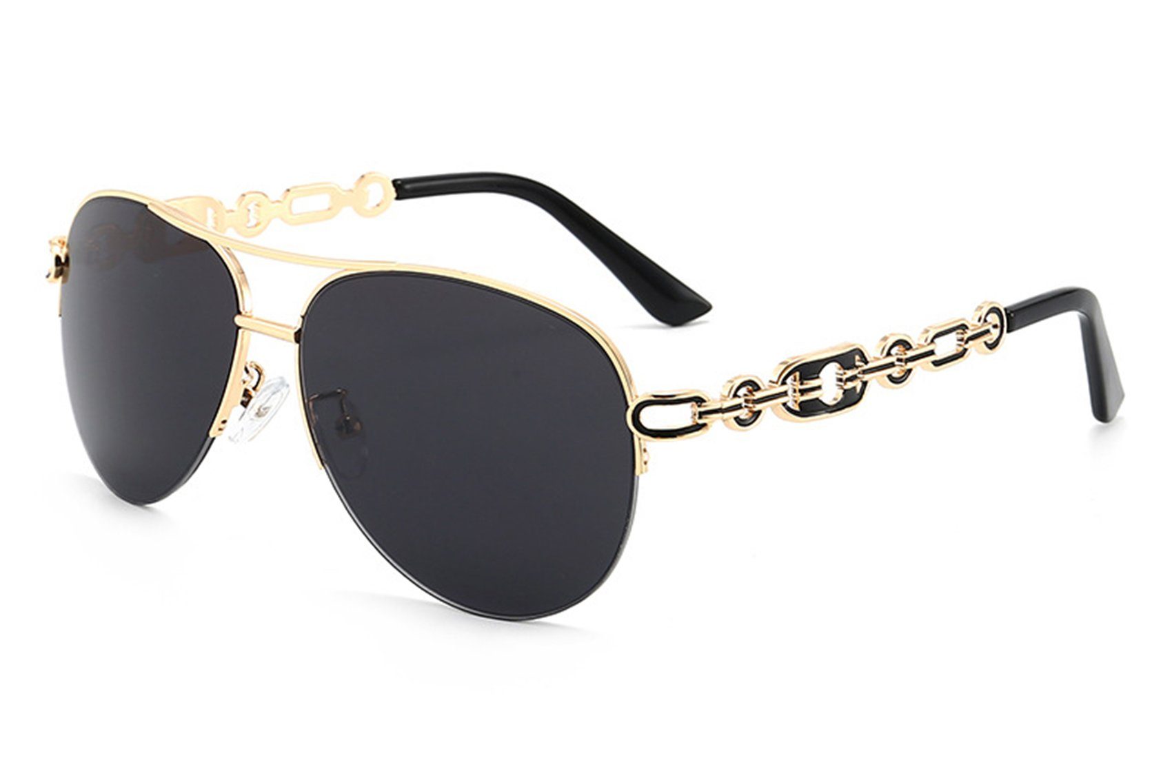 Haiaveng Sonnenbrille Verspiegelte Sonnenbrille Damen UV400 Brille Vintage Pilotenbrille Retro Sunglasses Damen black