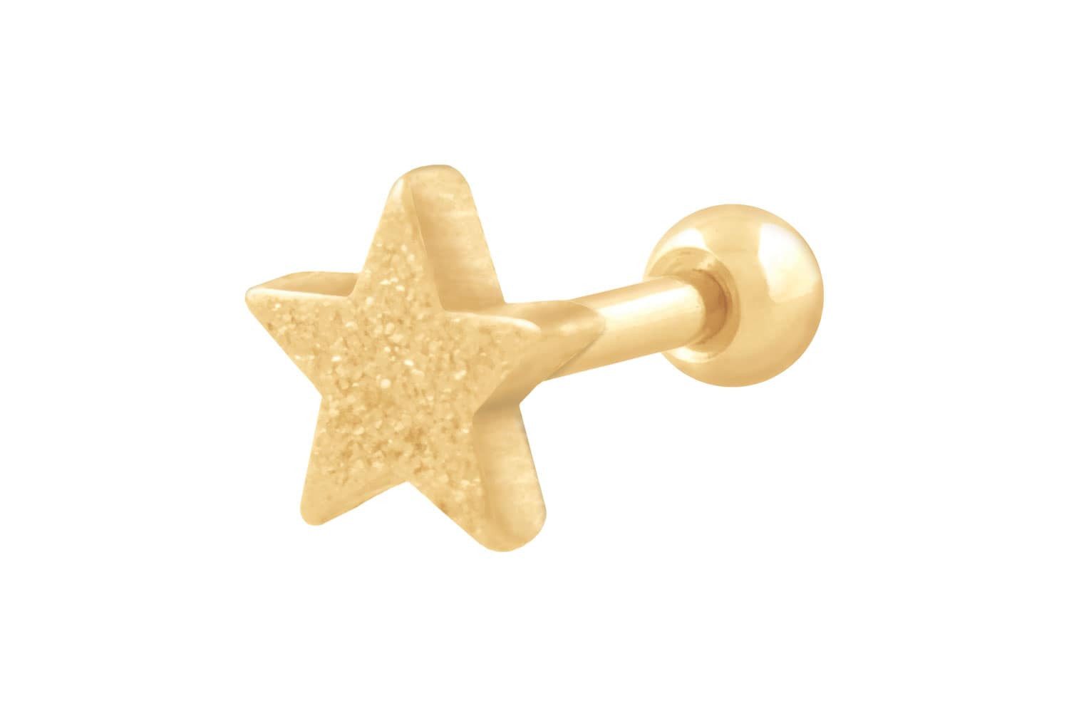 PIERCINGLINE Piercing-Set Chirurgenstahl Ohrpiercing STERN + DIAMANTOPTIK (Mini-Barbells, 1-tlg)