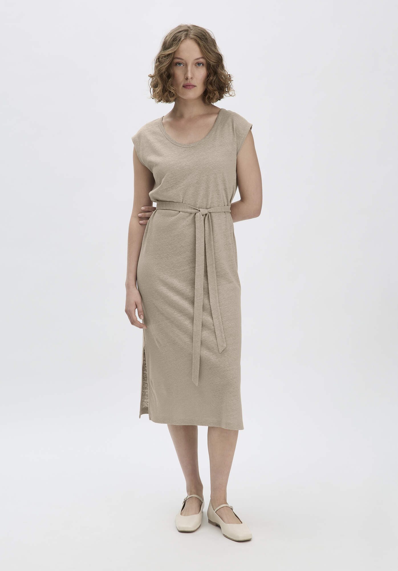 Hessnatur Jerseykleid Relaxed aus Leinen und Bio-Baumwolle (1-tlg)
