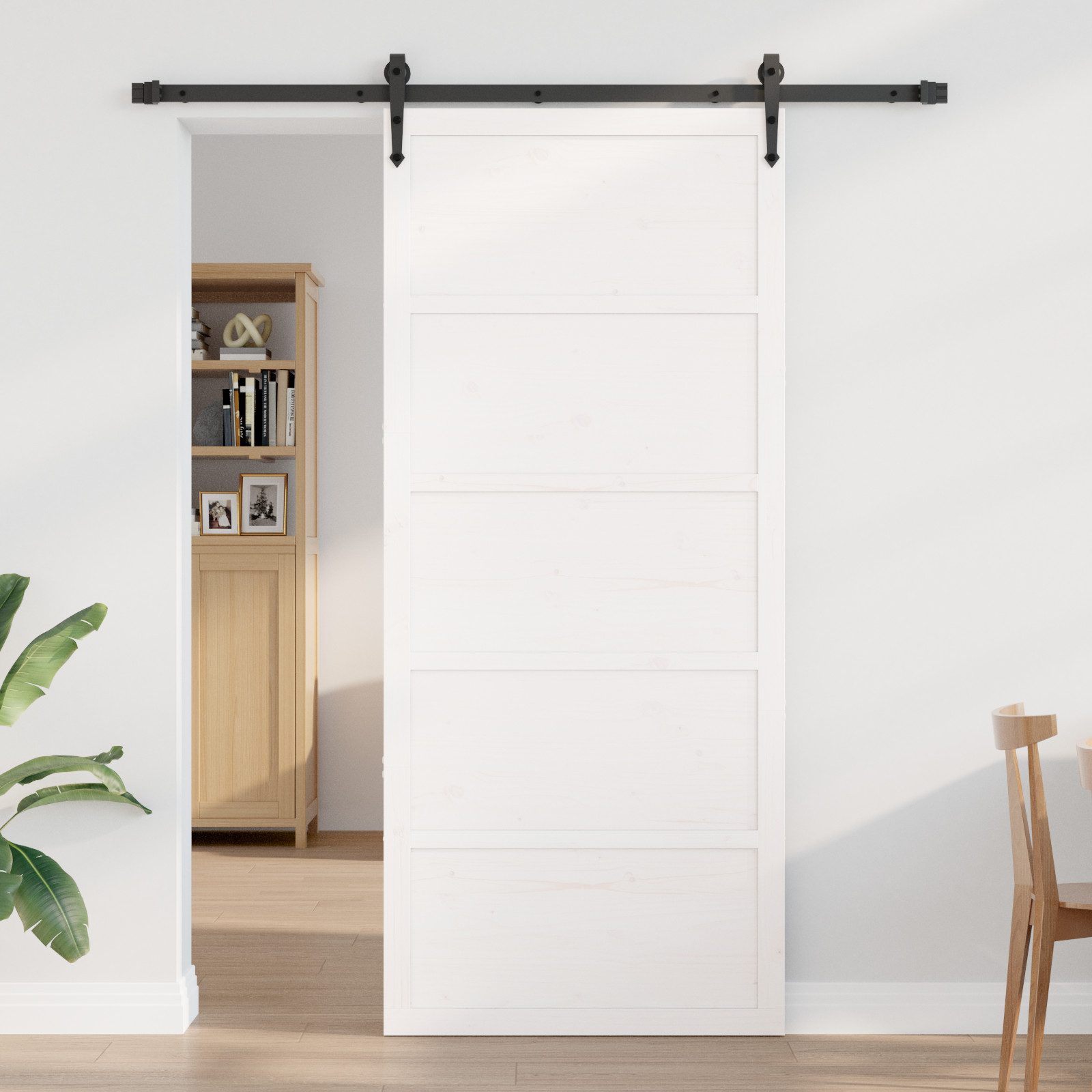 vidaXL Schiebetür Scheunentür Weiß 100x208 cm günstig online kaufen