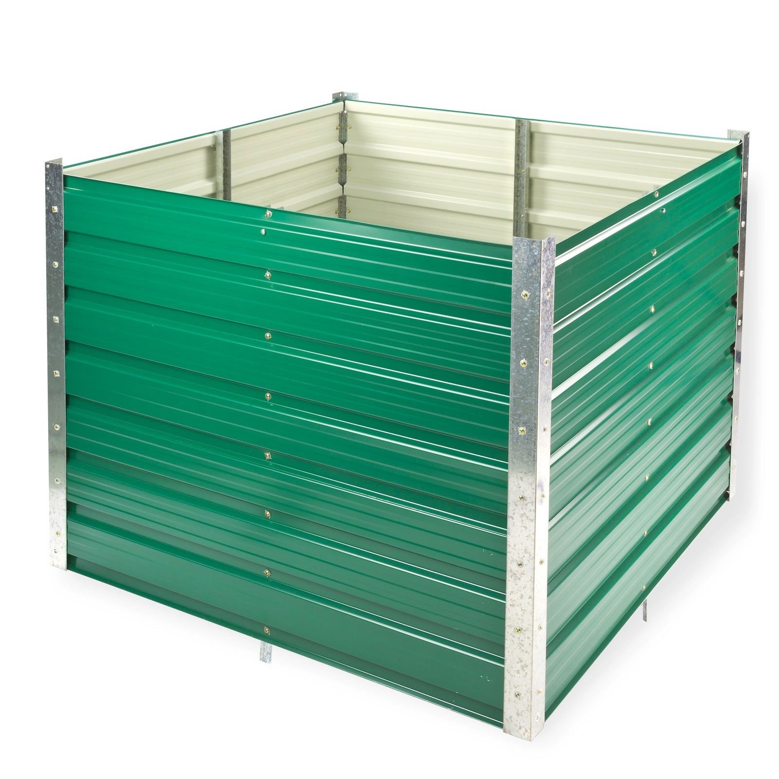 DEMA Hochbeet Rosendaal, aus Metall, Grün, 99x99x80 cm, Langlebig Verzinkt, Robuste Metallkonstruktion