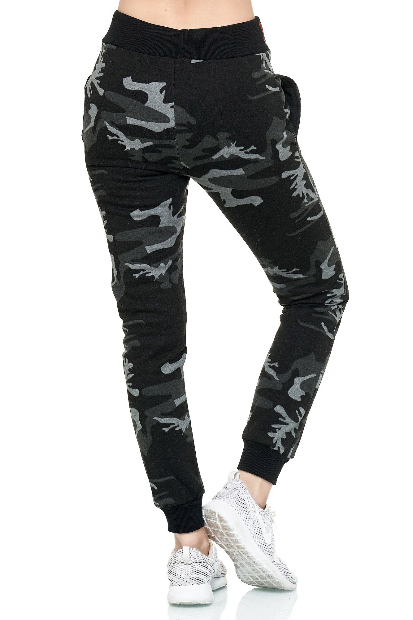 L.gonline Jogginghose Damen JoggingHOSE lang, Trainingshose Baumwolle, Sporthose mit Bündc (Sweatpants, 1-tlg) mit elastischem Bund