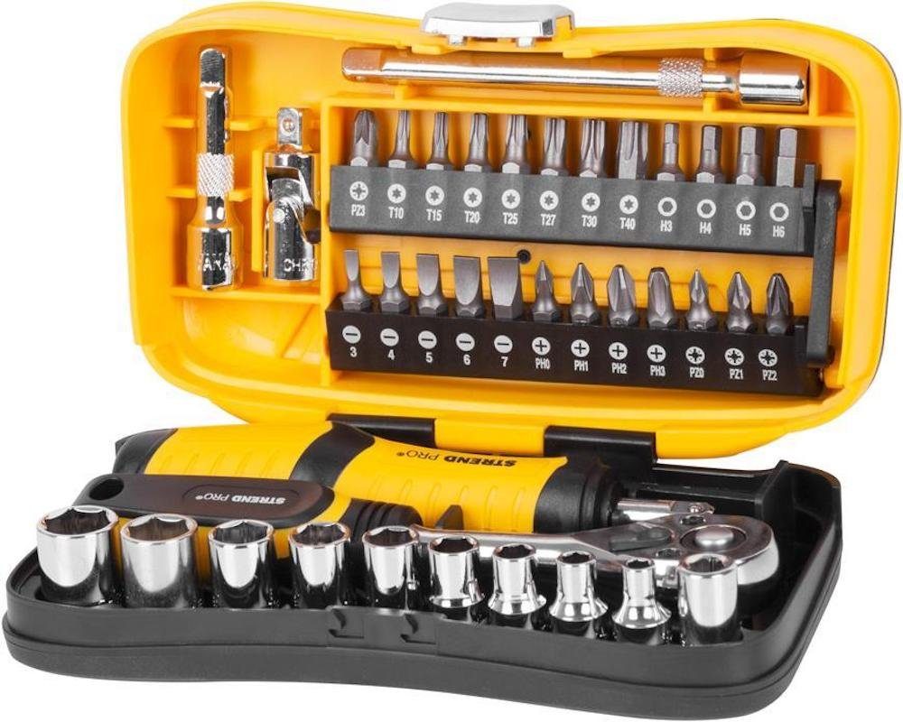 PROREGAL® Werkzeugset Schraubendreher bit- und Steckschlüsselsatz Set 39Stück, 24bit, 10 Soc