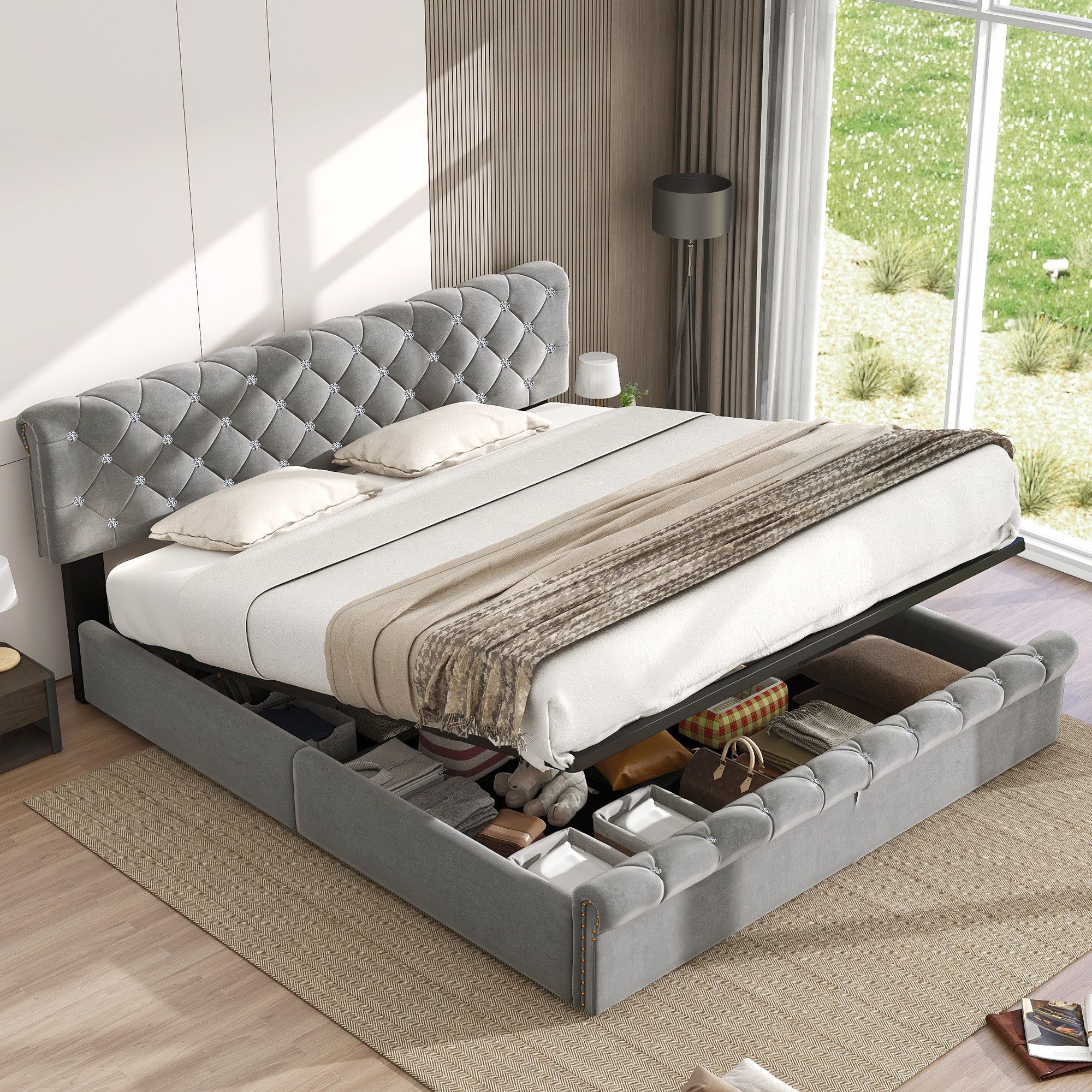 STILVORA Polsterbett bett 160x200 Doppelbett Bettgestell günstig online kaufen