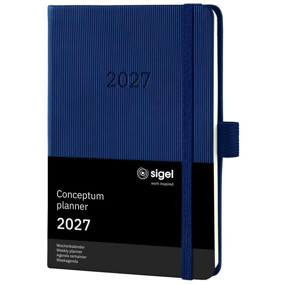 Sigel Taschenkalender Wochenkalender Conceptum 2027 Hardcover dunkelblau 176 Seiten ca. A6