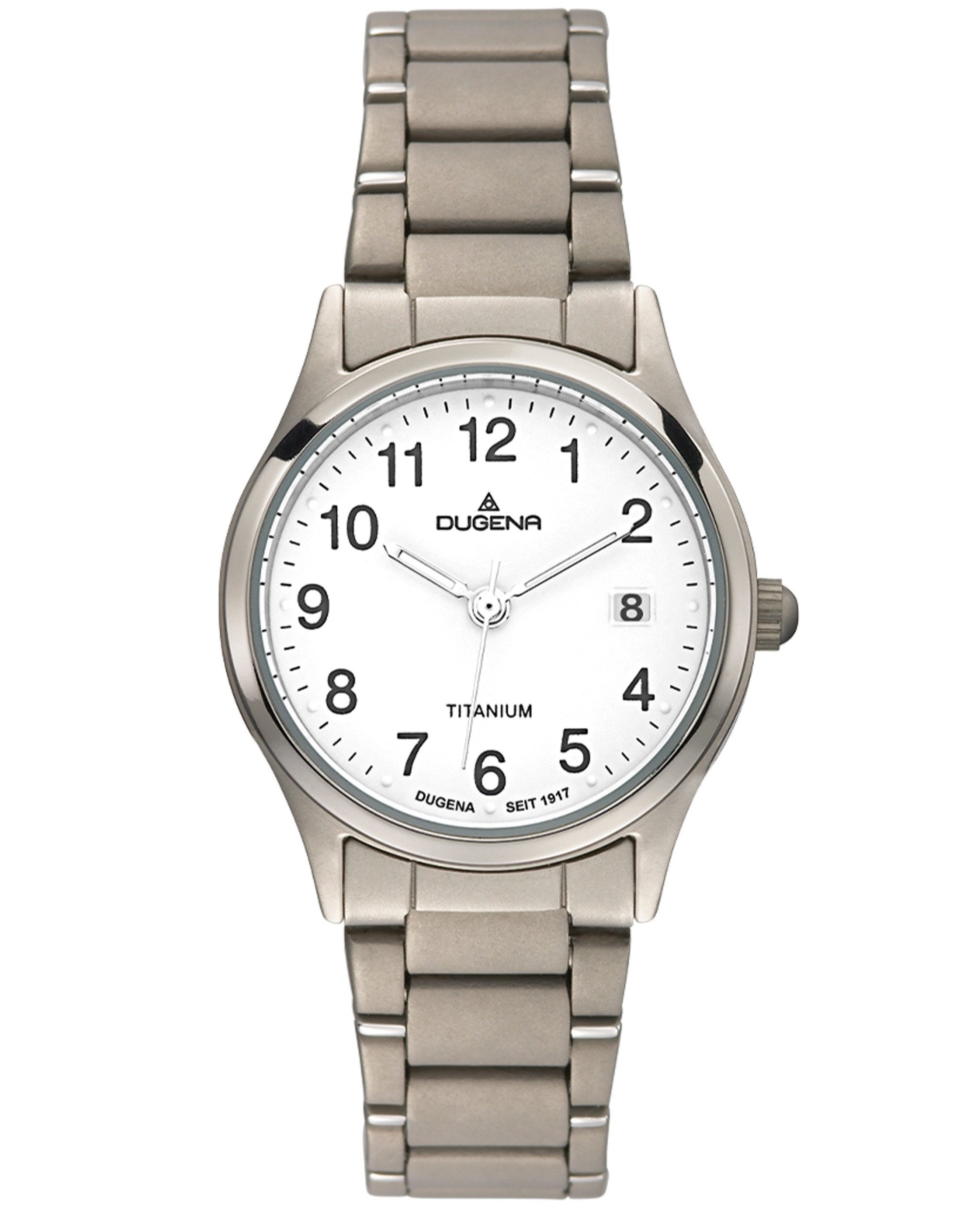 Dugena Titanuhr Dugena Damen-Uhr Semper Weiß Analog Quarz Titan-Armband 4460331