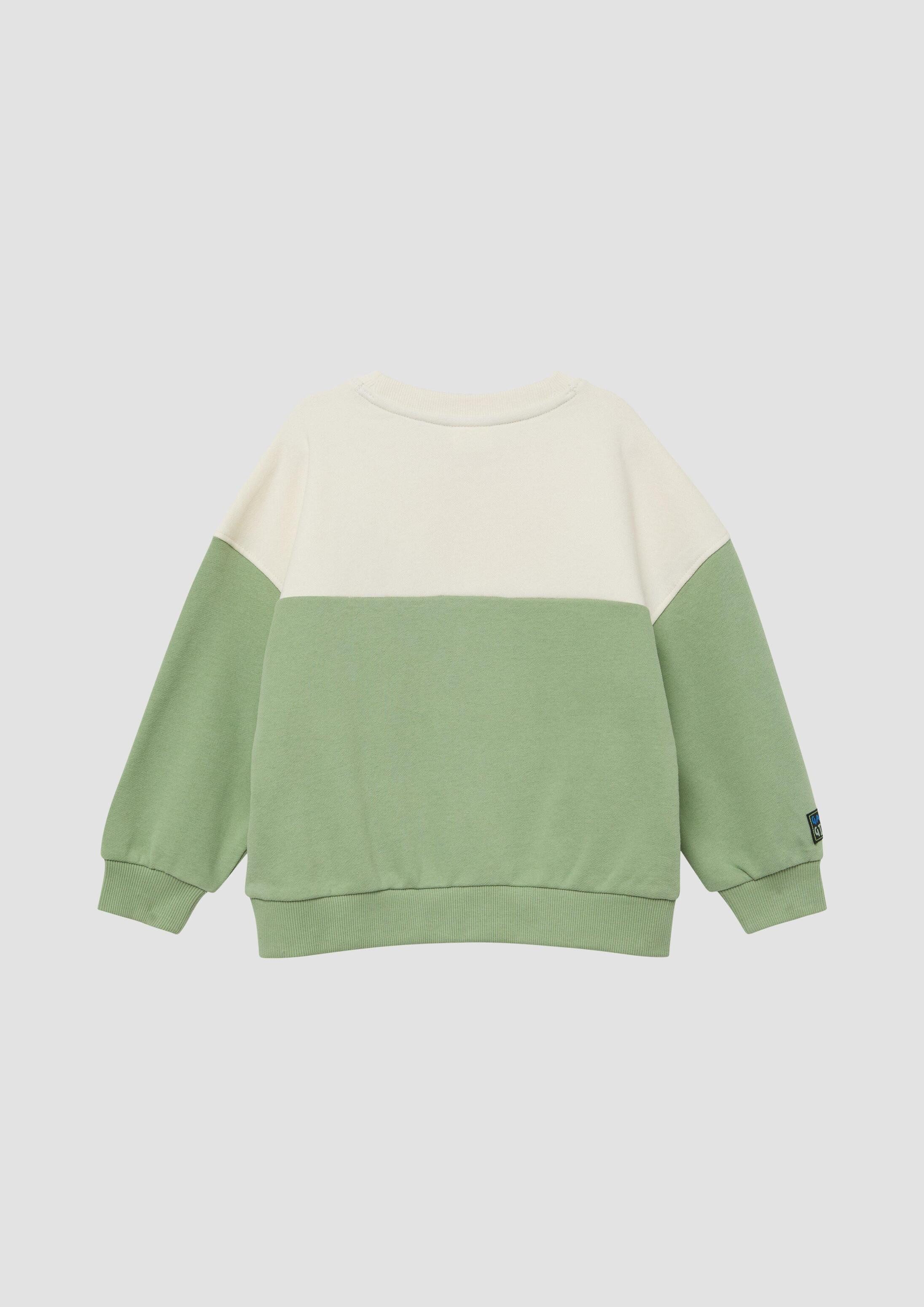 s.Oliver Sweatshirt Sweatshirt Oversize Sweatshirt mit Frottee-Stickerei und Applikationen