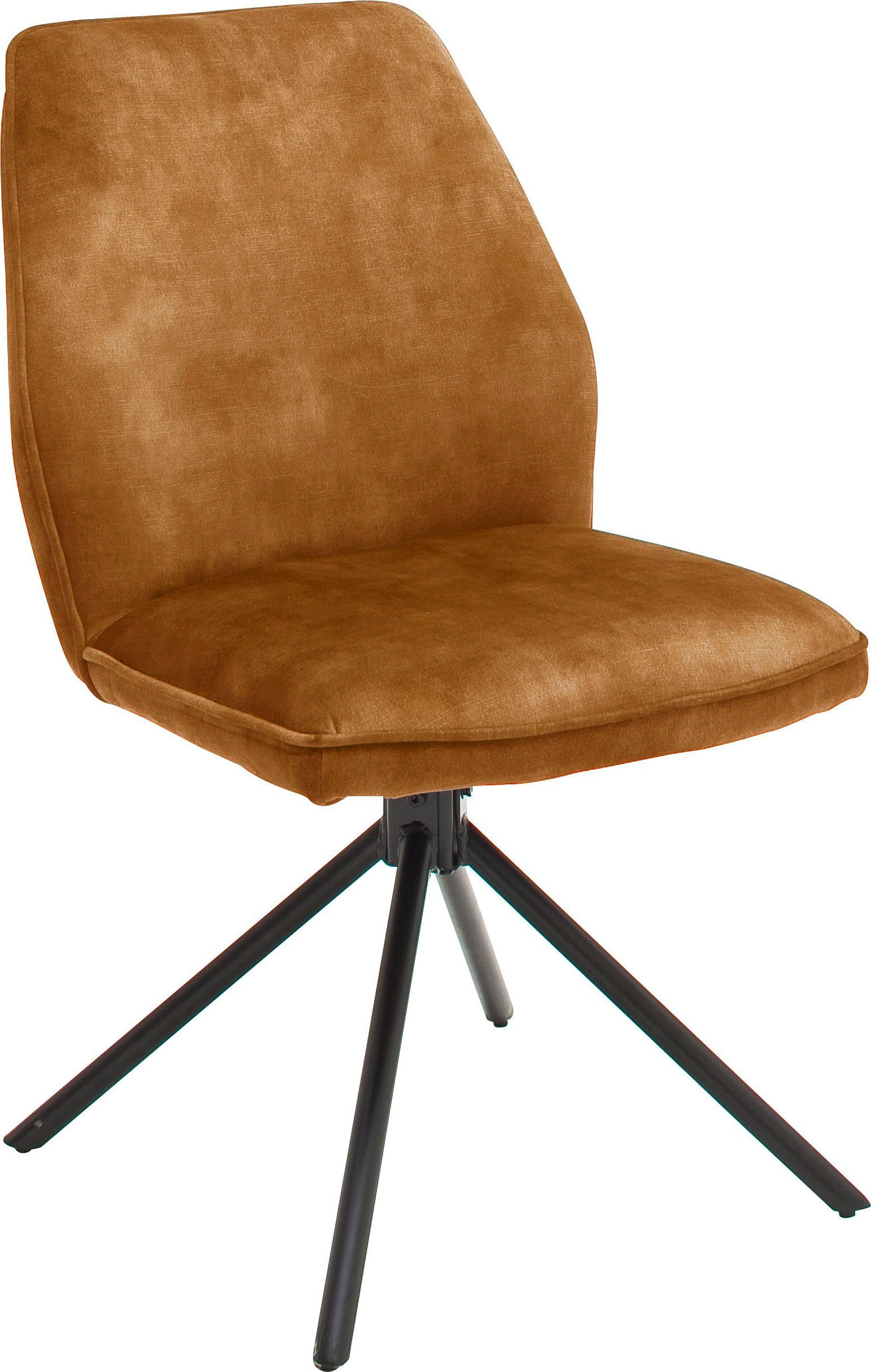 MCA furniture Esszimmerstuhl Ottawa (Set, 2 St), Vintage Veloursoptik mit Keder, Stuhl belastbar bis 120 Kg