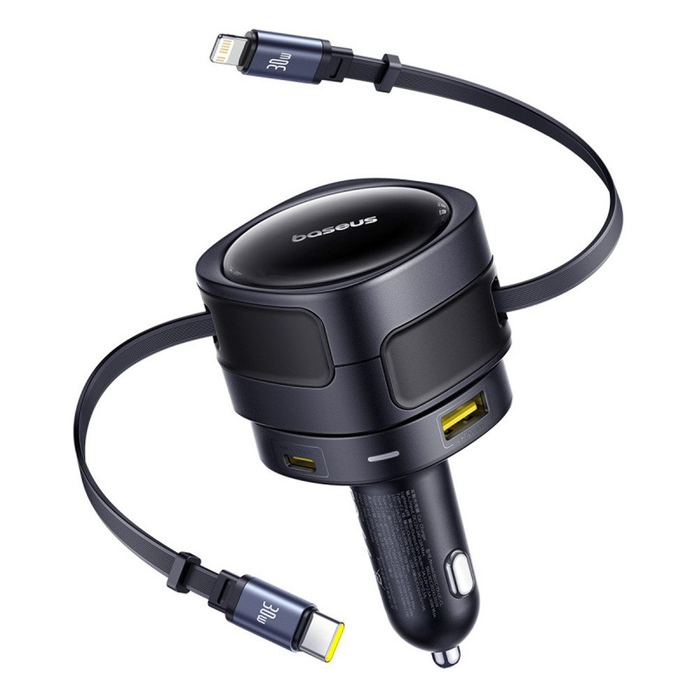 Baseus Baseus Enjoyment Max 90W Auto Ladegerät mit Kabel Schwarz Smartphone-Ladegerät