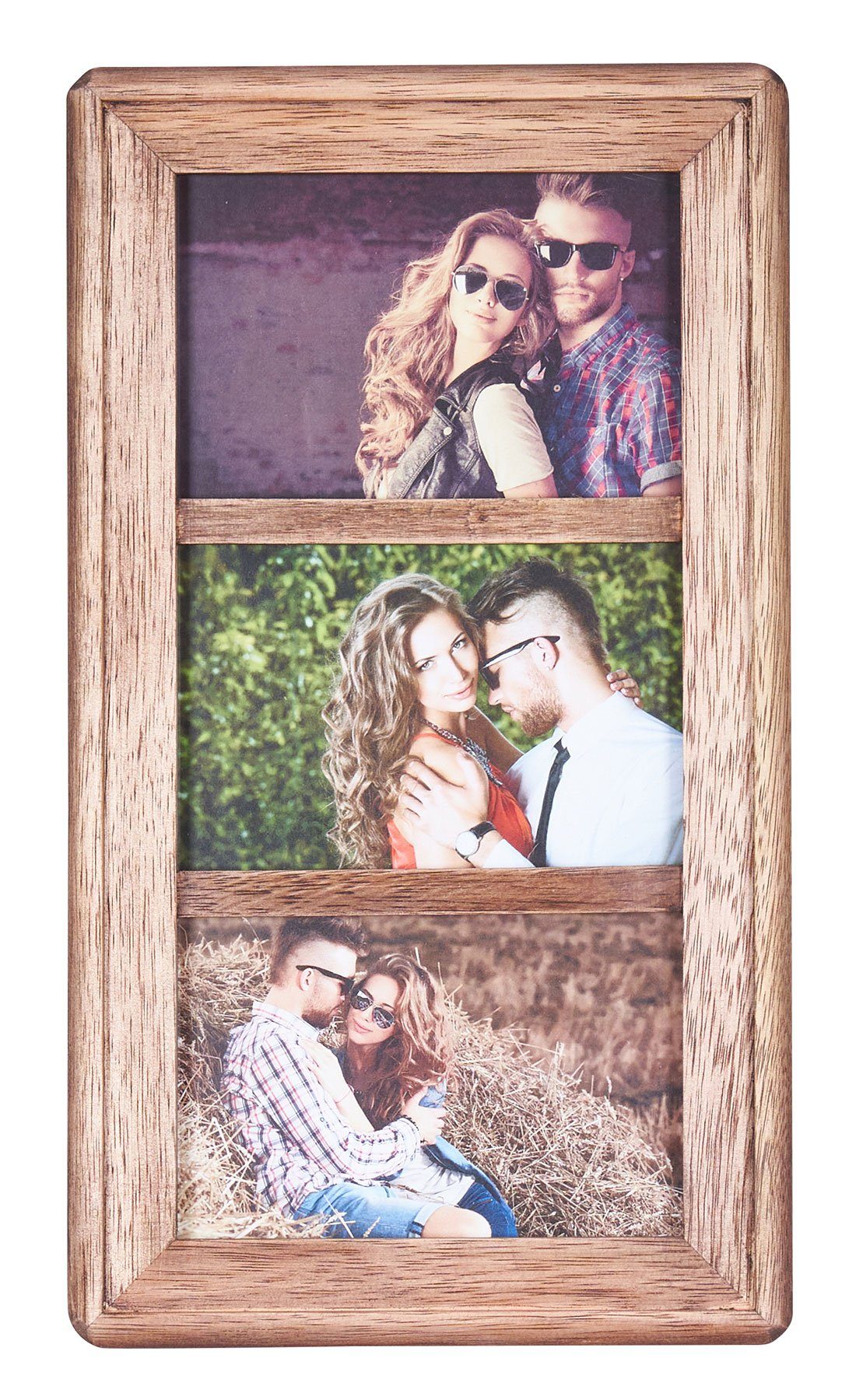 Levandeo® Bilderrahmen Collage, Bilderrahmen Collage 3 Fotos 10x15 Holz Bra günstig online kaufen