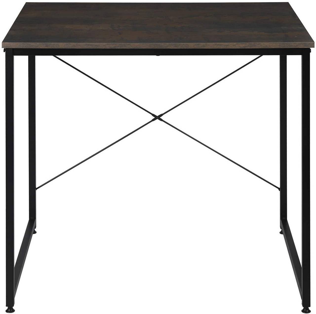80 Eisen-Gestell, PC schwarz-rostfarbe Tisch x x cm Woltu 70 Schreibtisch 60 mit (1-St),
