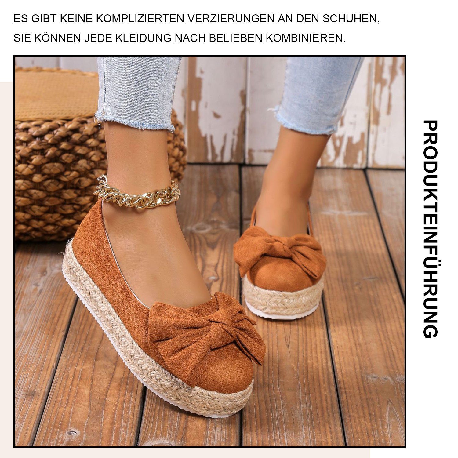 Damen Loafer Sneakers Mode Turnschuhe Braun Daisred Plattform Loafer