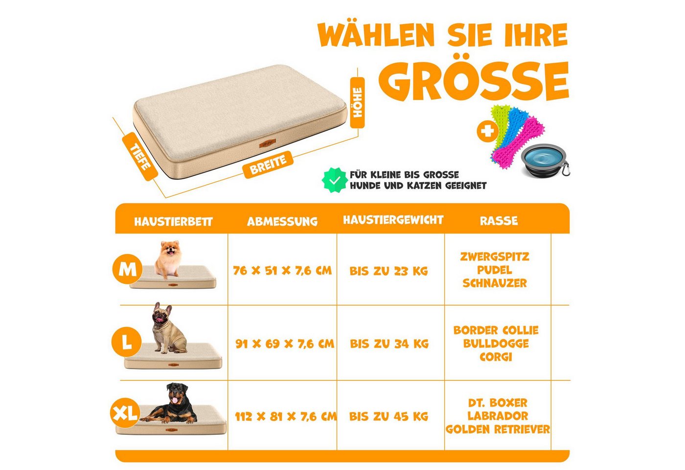 Thumbnail - Lovpet Tierbett, Hundebett orthopädisches Hundekissen Hundekorb Cookie