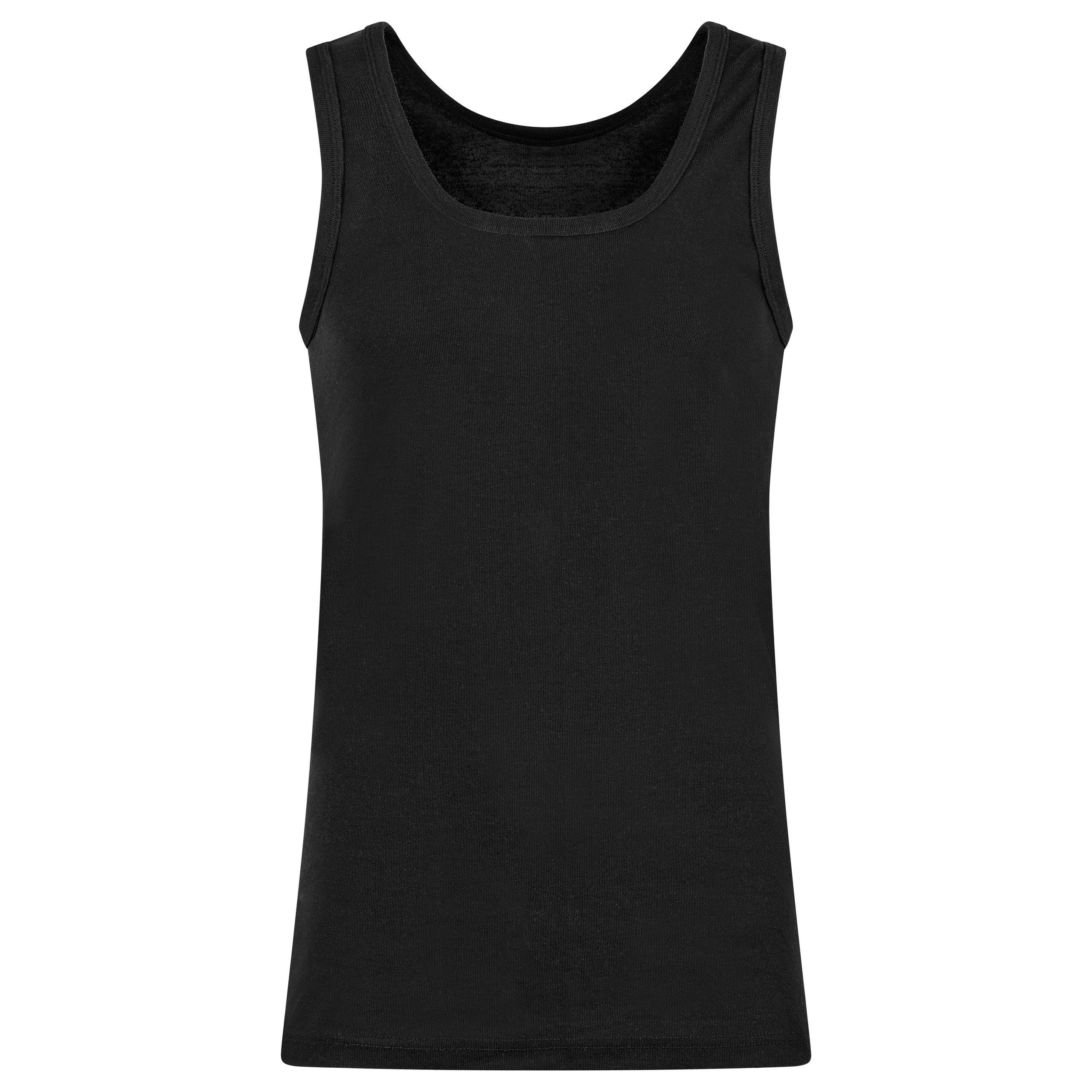 Top Herren Set, Achselshirt Schwarz Unterhemd für Spar-Pack, Feinripp (Packung, aus 4-St., cwonlineshop 100% 4er-Pack) Spar-Packung, Baumwolle Tank