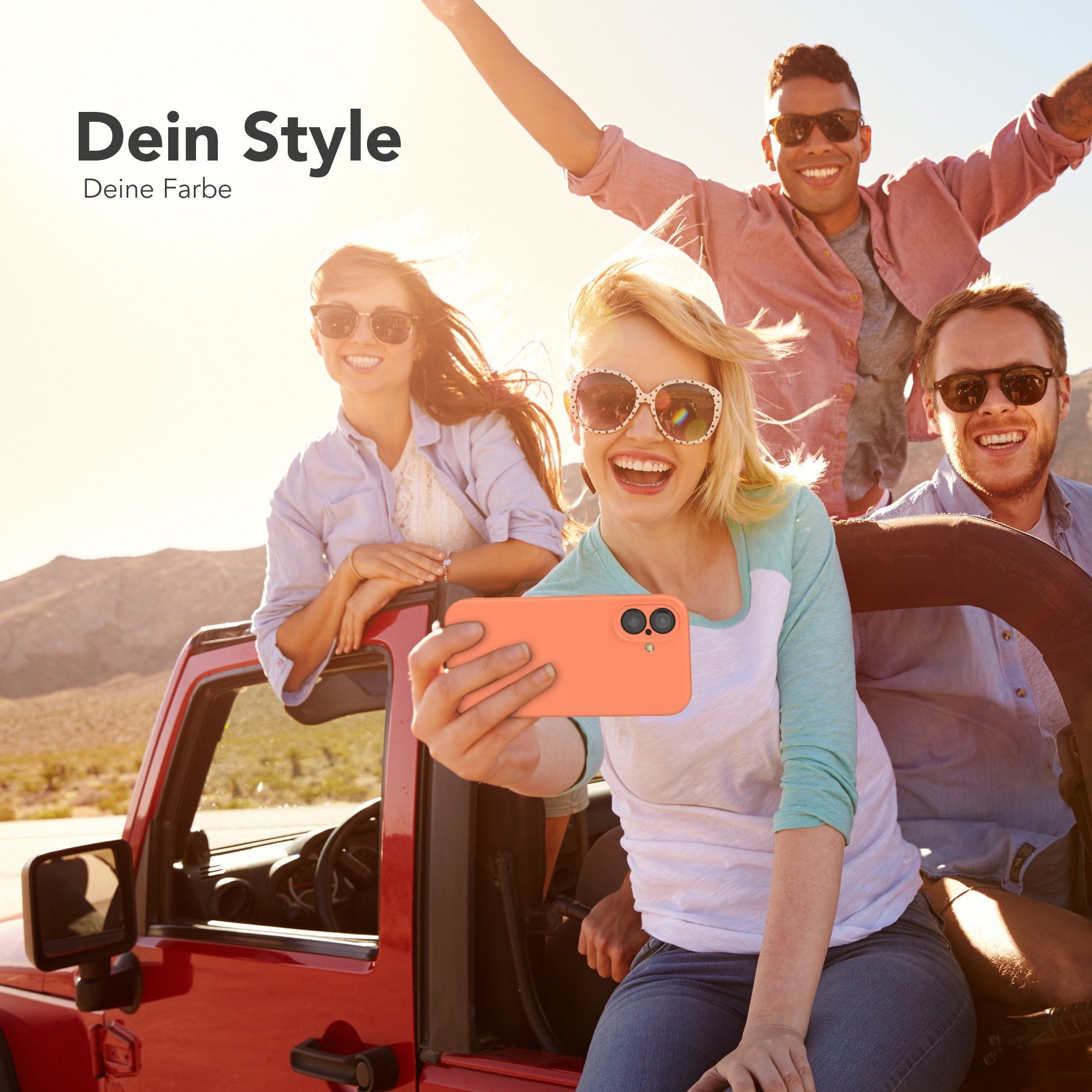 EAZY CASE Handyhülle für Apple iPhone 17 Hülle Silikon 6,3 Zoll, Schutzhülle mit Kameraschutz Telefonhülle elastisch Bumper tpu Orange