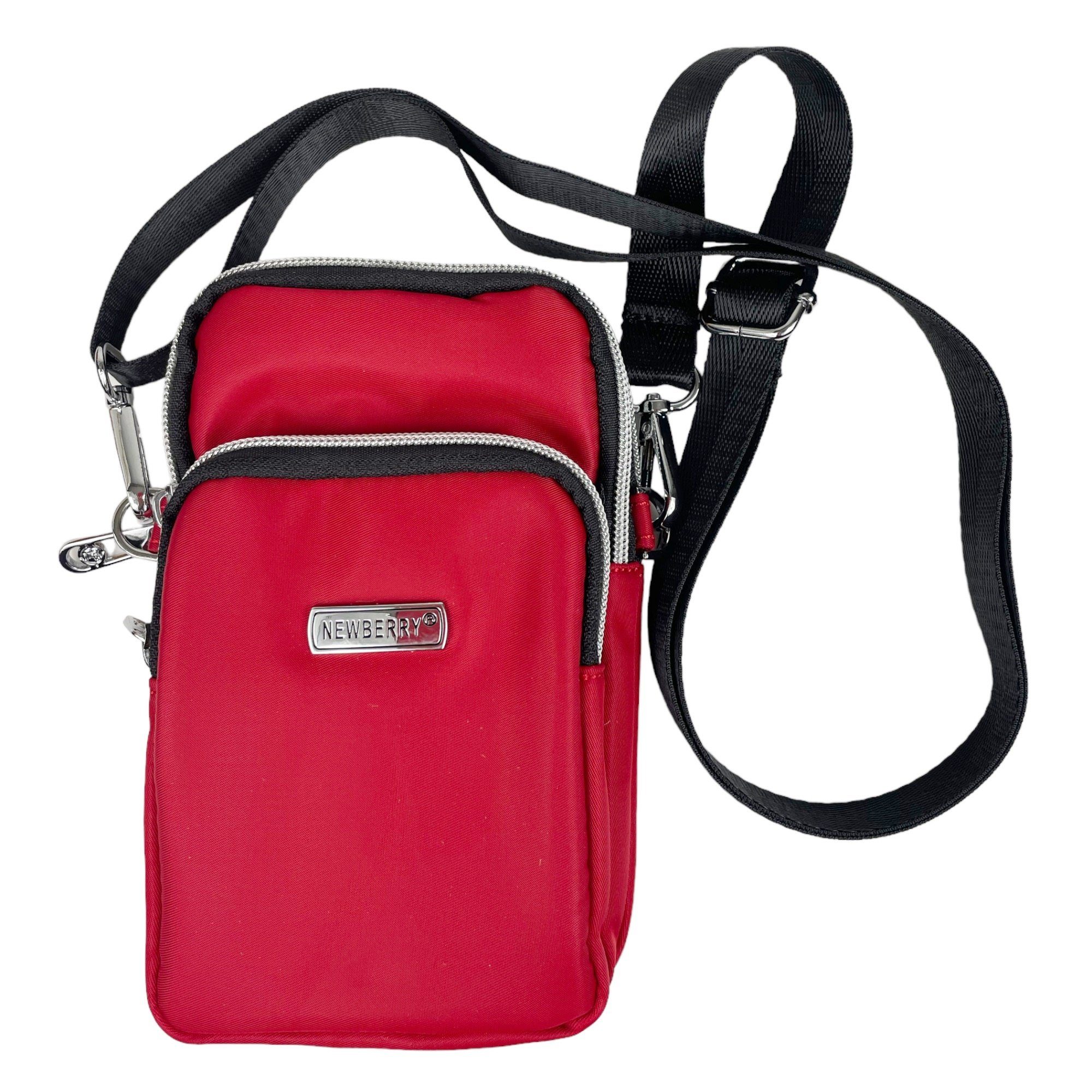 Taschen4life Handytasche kleine Damen & Herren Handy Umhängetasche 022-19, abnehmbares Trageband, Befestigungsschlaufe und Karabiner