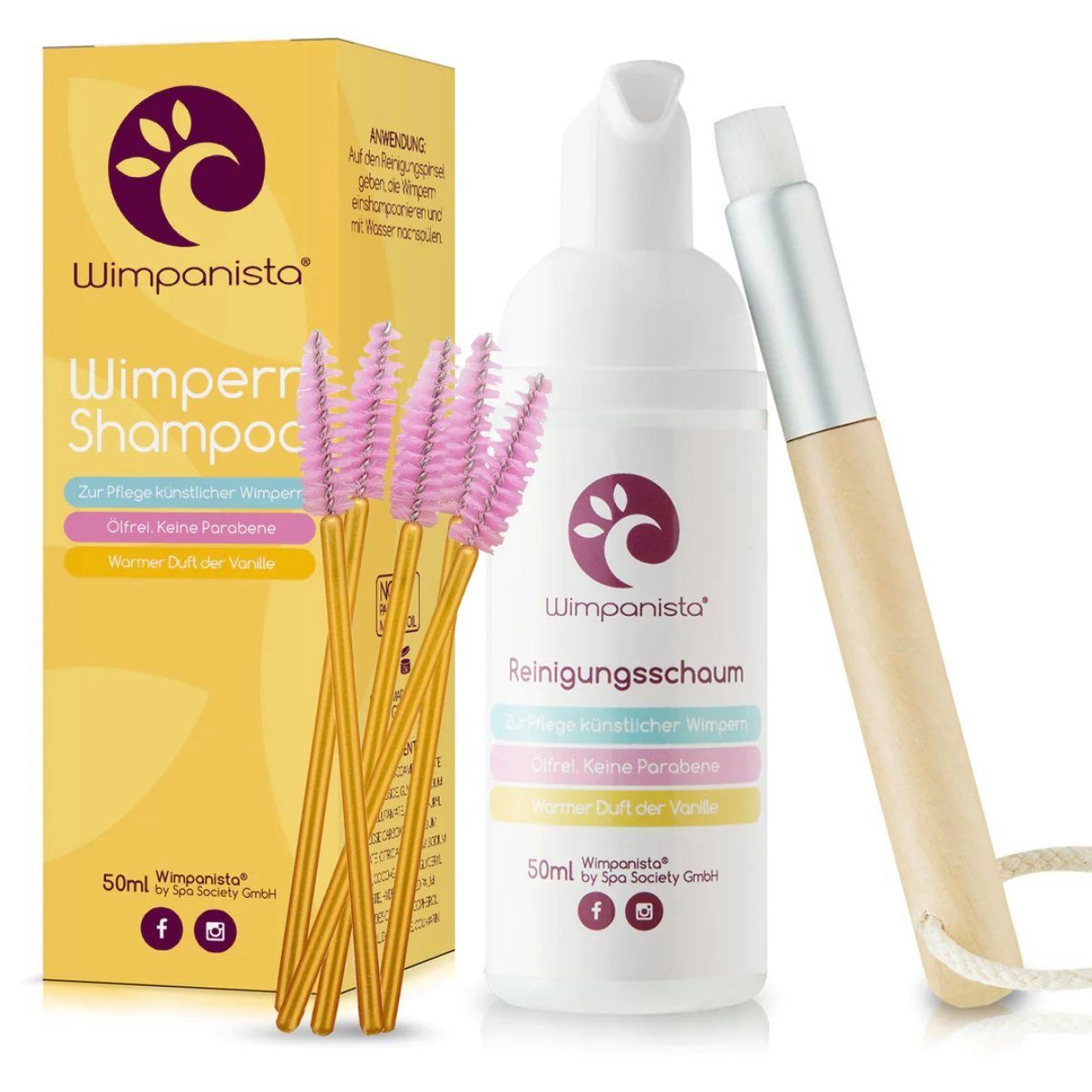Wimpanista Wimpernpflege Wimpernshampoo. Duft Vanille., Ölfrei. Dermatologisch getestet