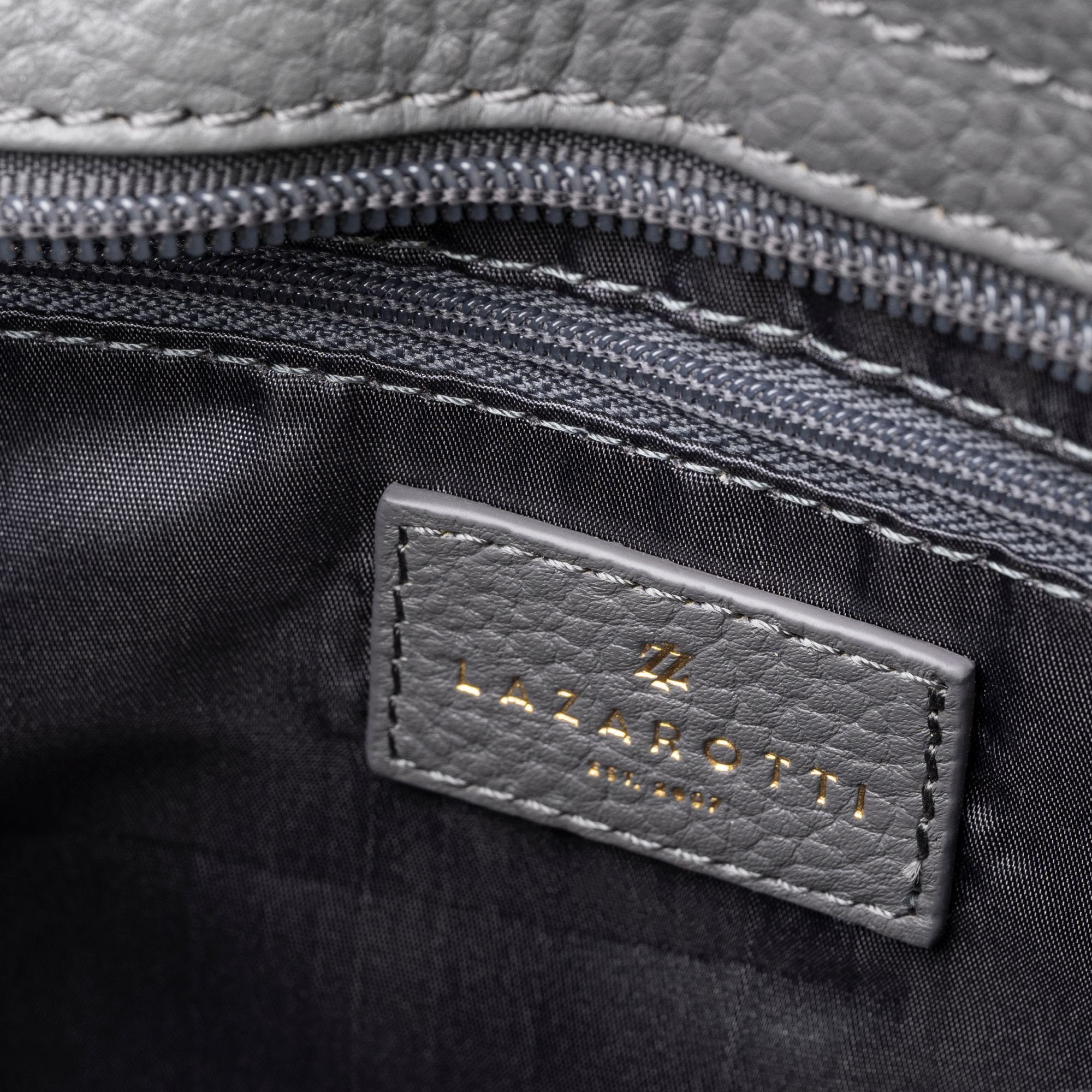 Lazarotti Bologna Leder Leather, Umhängetasche grey