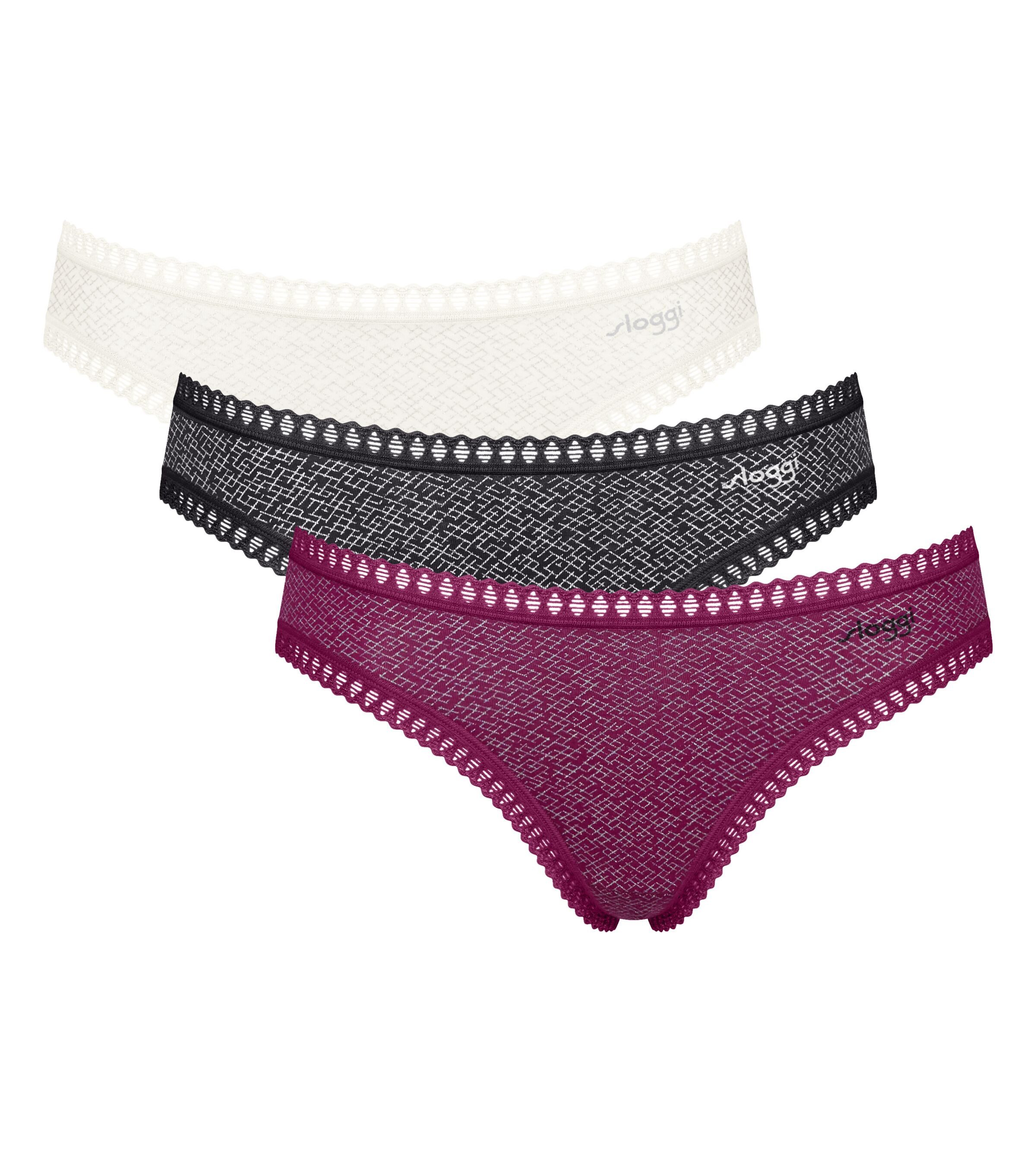 sloggi Minislip GO Crush (3er Pack) dehnbare Spitzendetails, Cotton-Mix