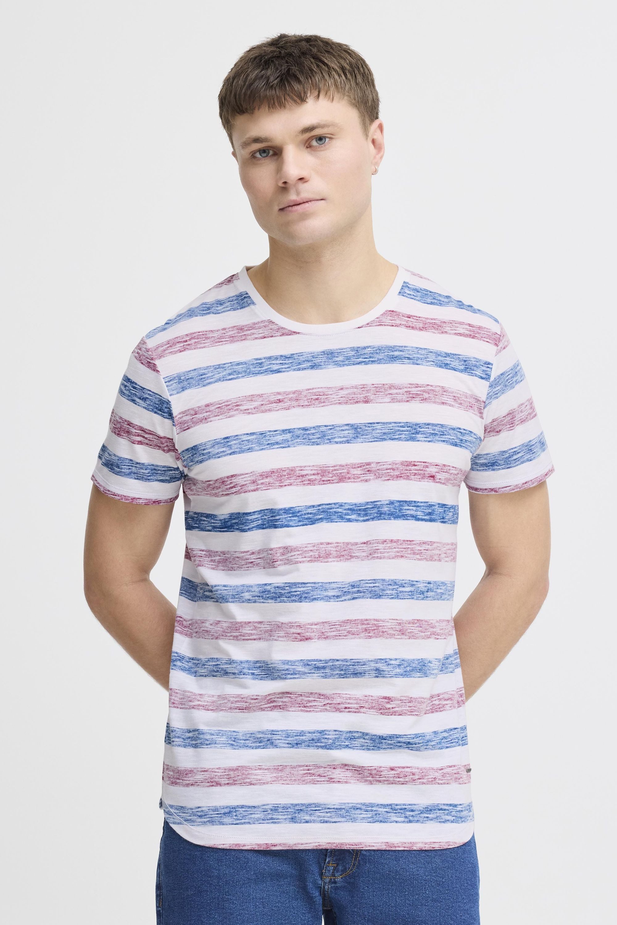 !Solid Rundhalsshirt SDTet Kurzarmshirt mit Streifen
