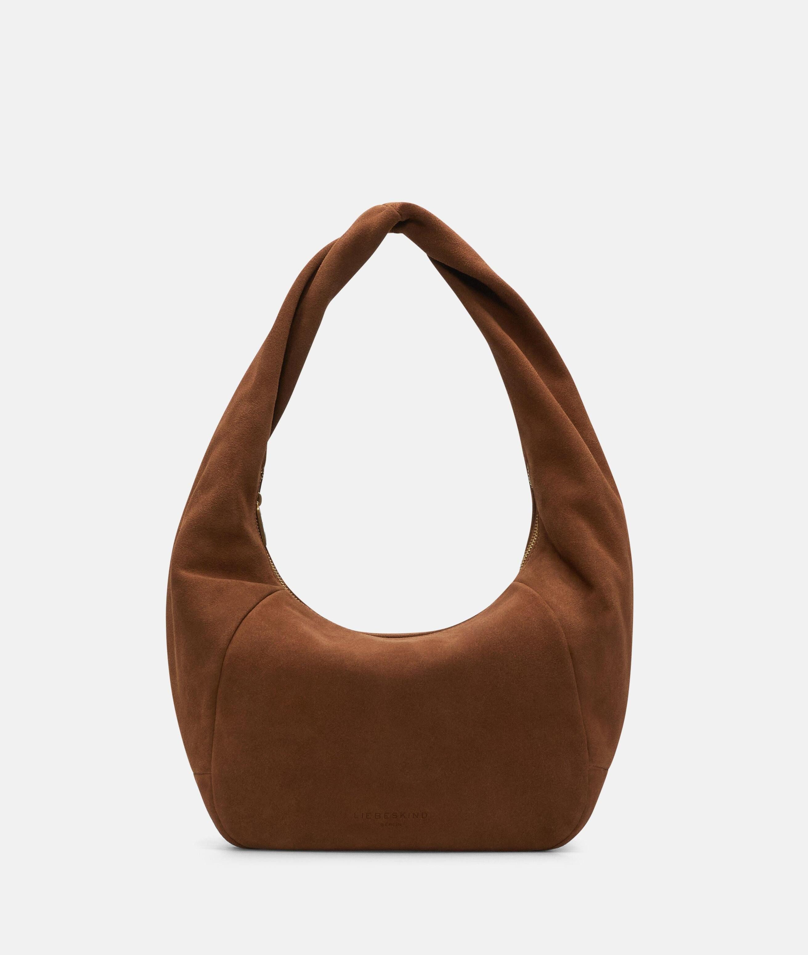 Liebeskind Berlin Schultertasche Farrah II Hobo M, Geräumige Schultertasche aus weichem Veloursleder