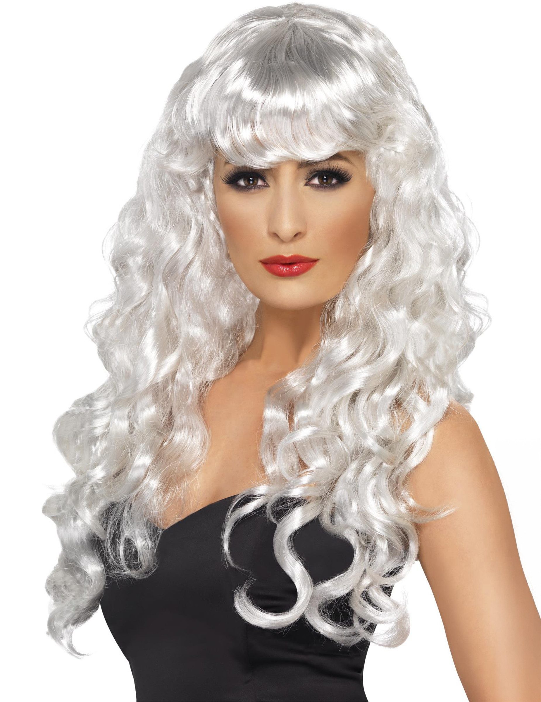 Kostüm Engel Perücke mit Locken weiss