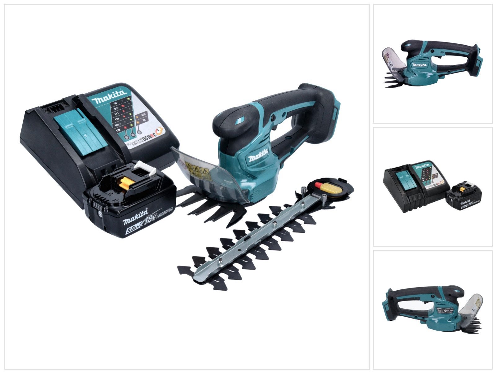 Makita Akku-Grasschere DUM 111 RTX Akku Grasschere Strauchschere 18 V + 1x Akku 5,0 Ah + Lad