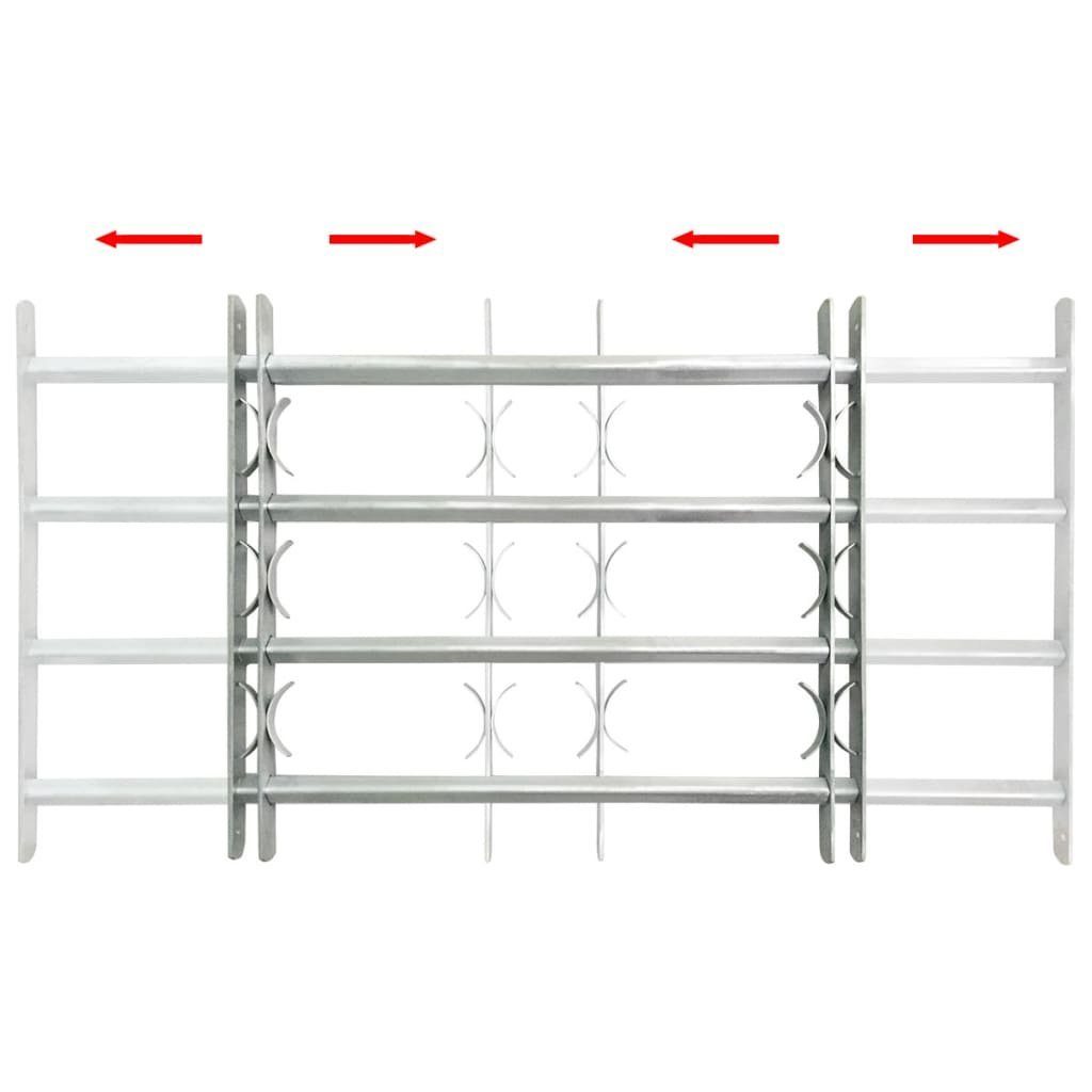 vidaXL Fenster 4 Querstäben 500-650 mm Fenstergitter Verstellbar für Fenster Verzinkt