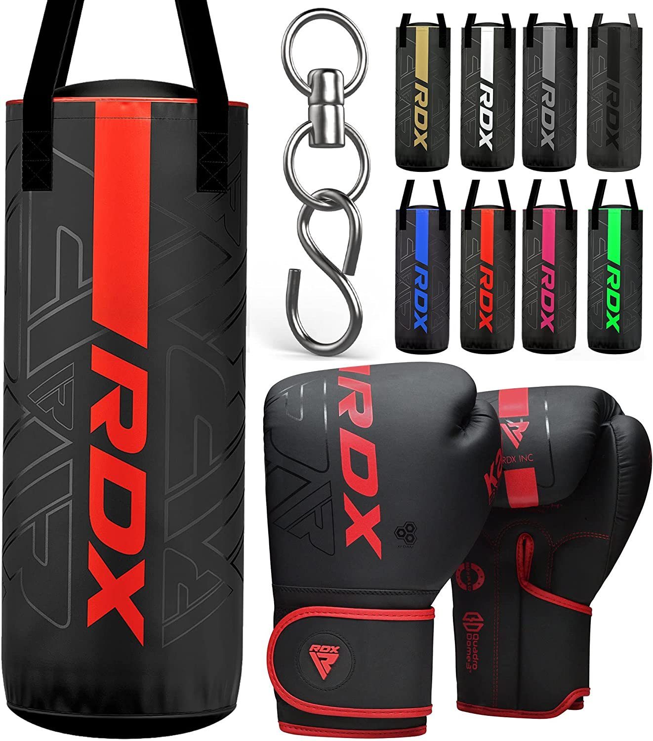 RDX Sports Boxsack RDX Kinder Boxsack 2 Fuß (60,96 cm) und Boxhandschuhe Set red