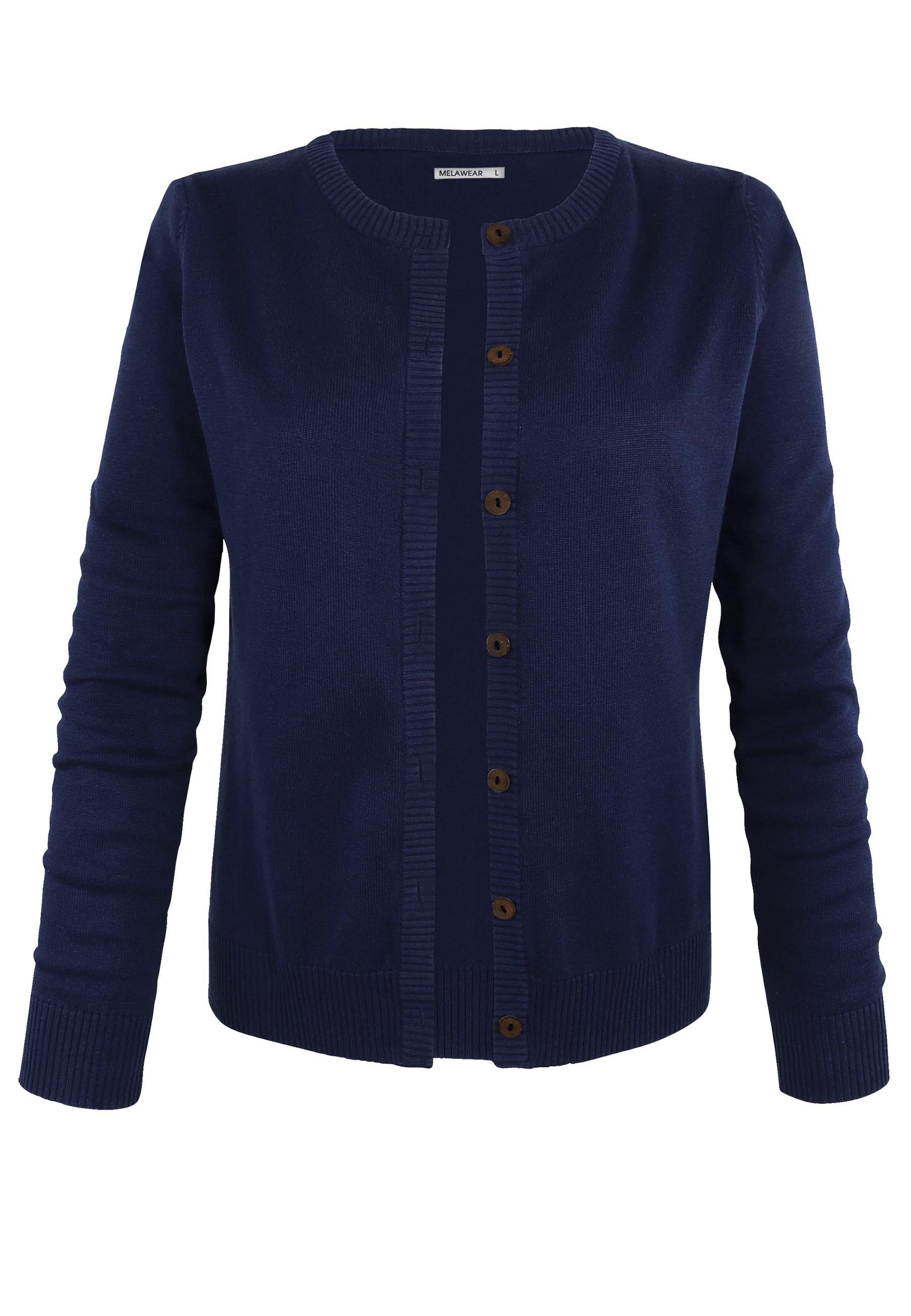 Rippbündchen Cardigan Damen blau Cardigan MELA