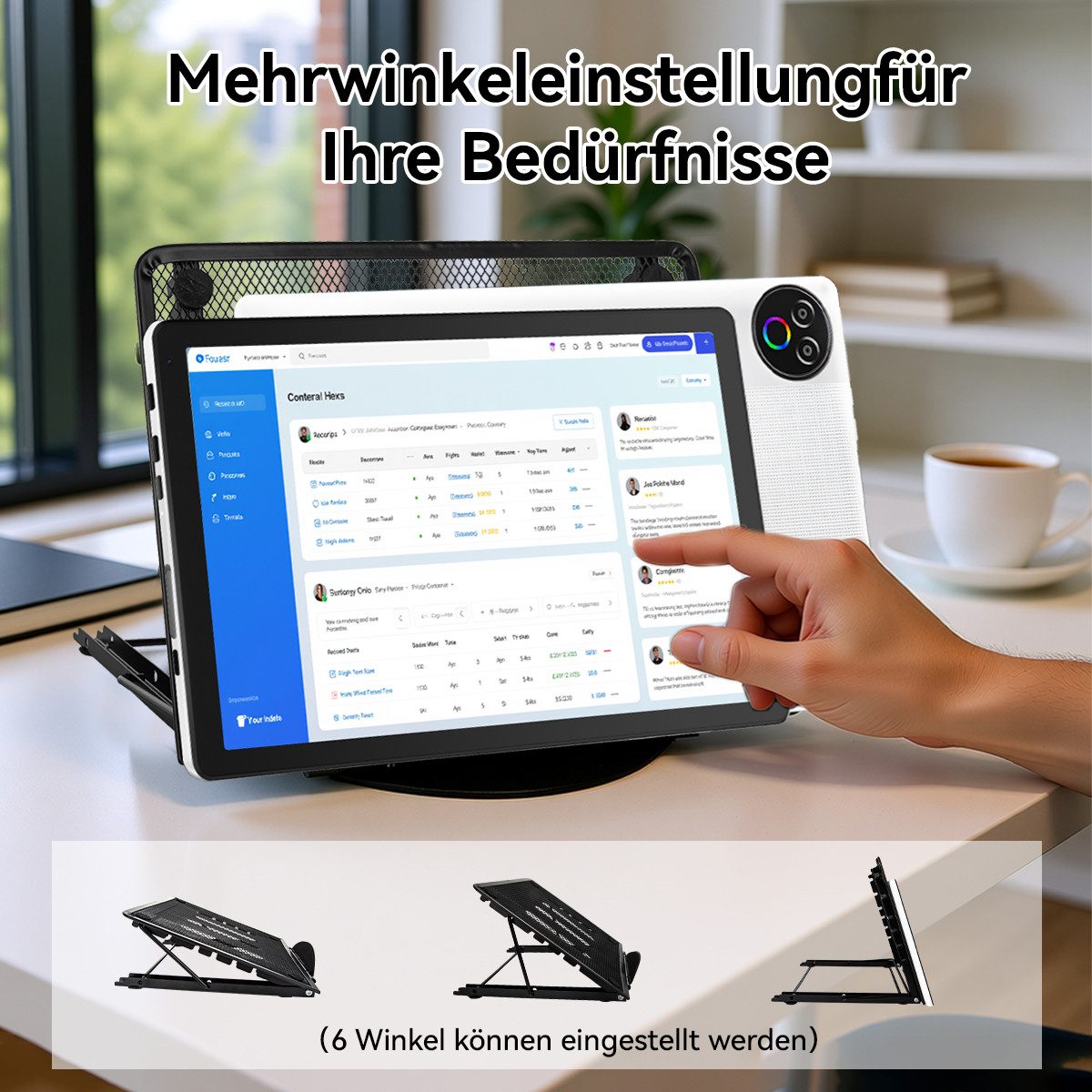 BUFO 10 Zoll Android 15, 20(3+17)GB+64GB, 1280x800 HD Display, WiFi 6 Tablet (10", 64 GB, Android, WiFi, Android 15 mit Kühlständer, 5-Core, Dual-Kameras)