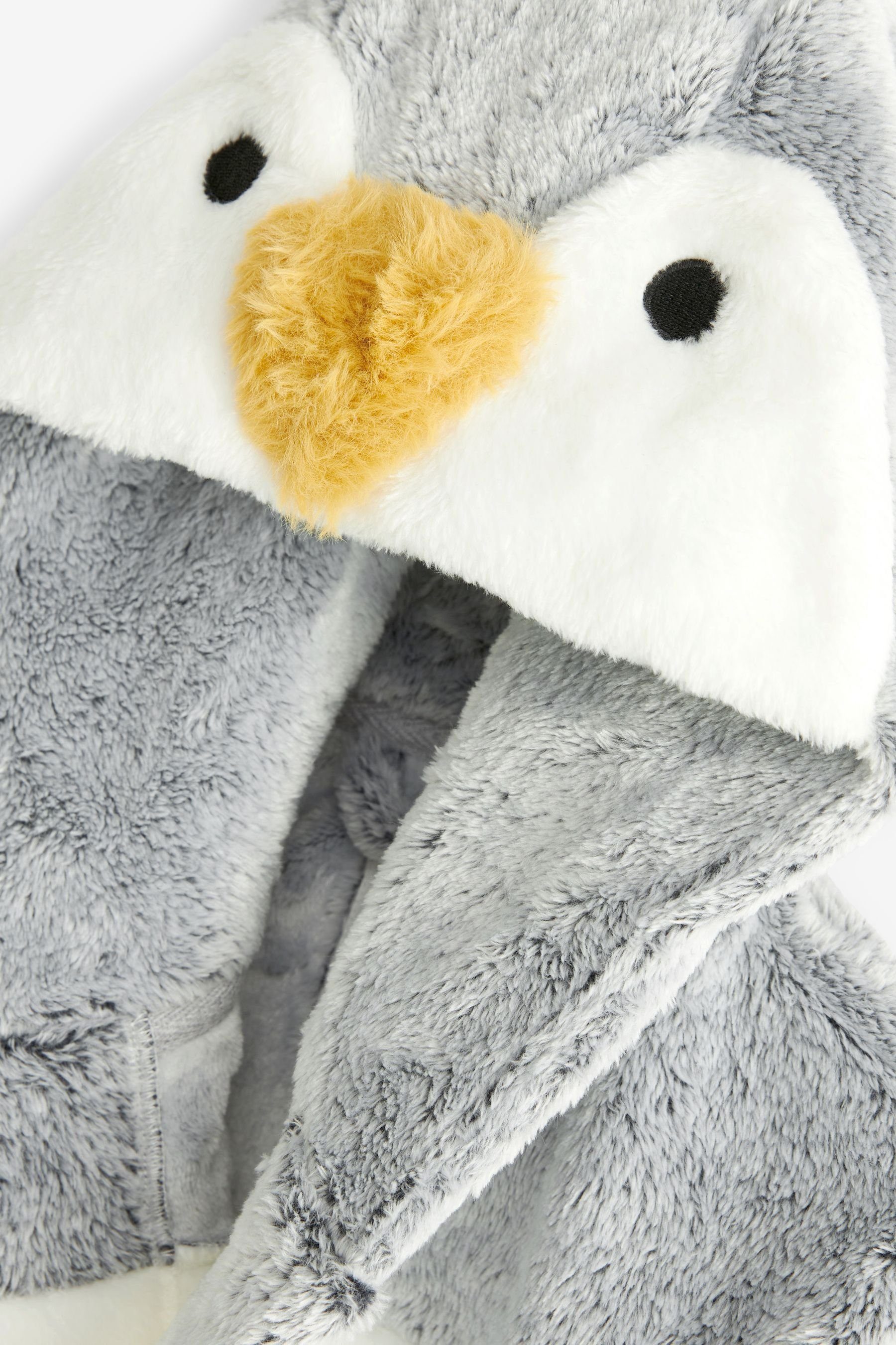 Bademantel Grey Next aus Fleece, Kinderbademantel Polyester Penguin