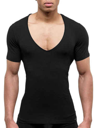 DOREANSE Kurzarmshirt »Deep V-Neck T-Shirt« Schwarz, DA2820
