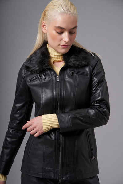 dc Dericompany Lederjacke BD02338 Damen "Andrea" aus Lammleder, echte Lederjacke, Bikerjacke, Freizeitjacke aus echtem Leder