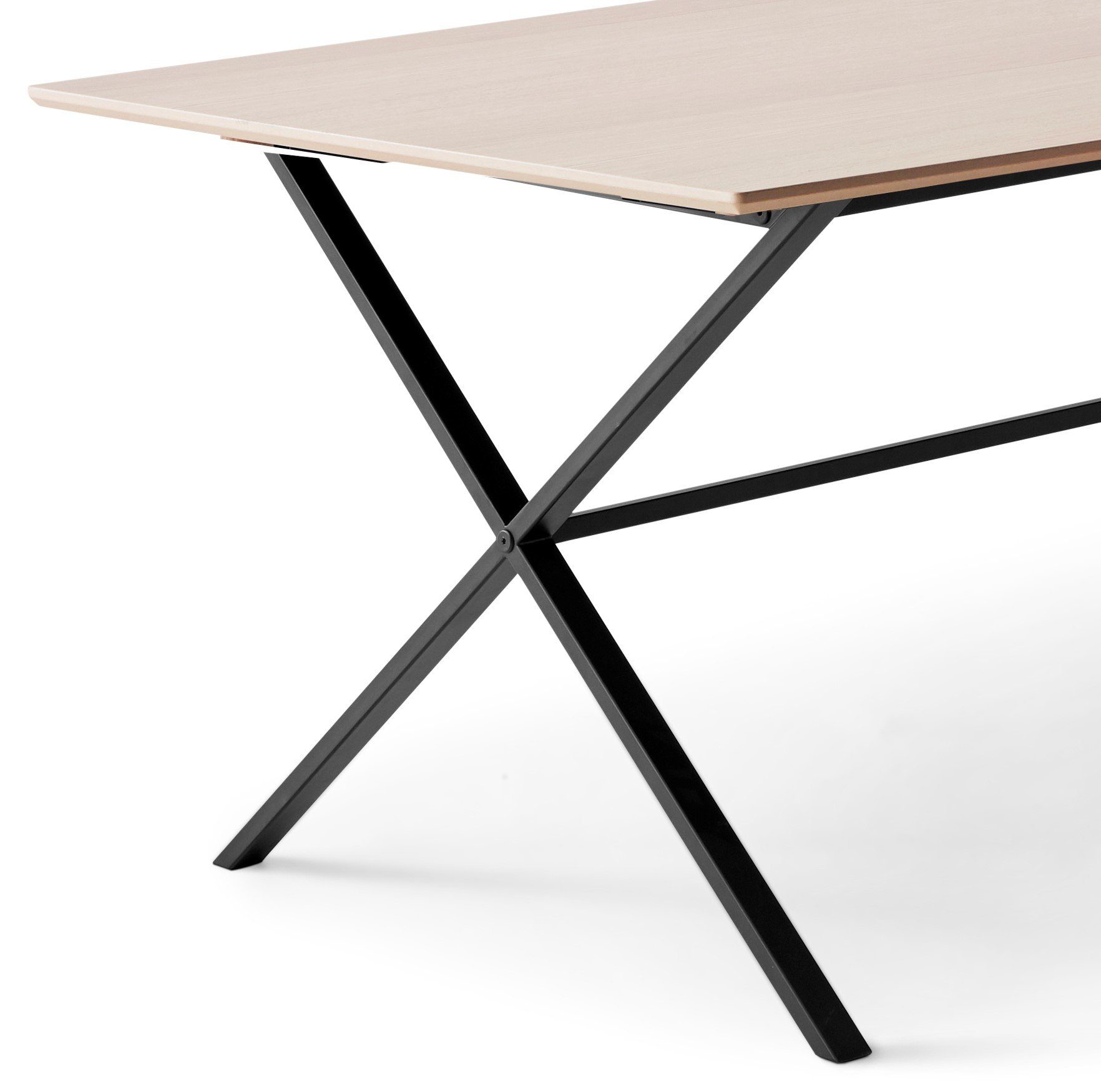 Esstisch Furniture Tischplatte MDF, Naturfarben gekreuztes Meza Metallgestell Hammel by rechteckige Hammel,