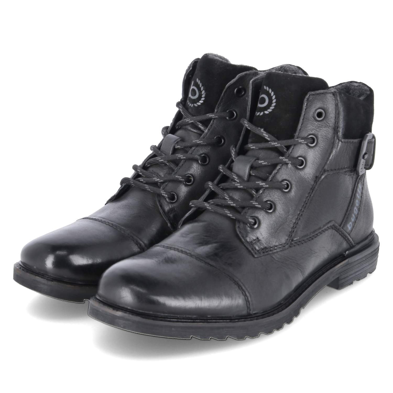 bugatti Bugatti 321A0U3W3200-1000 Herren Leder schwarz Schnürstiefel
