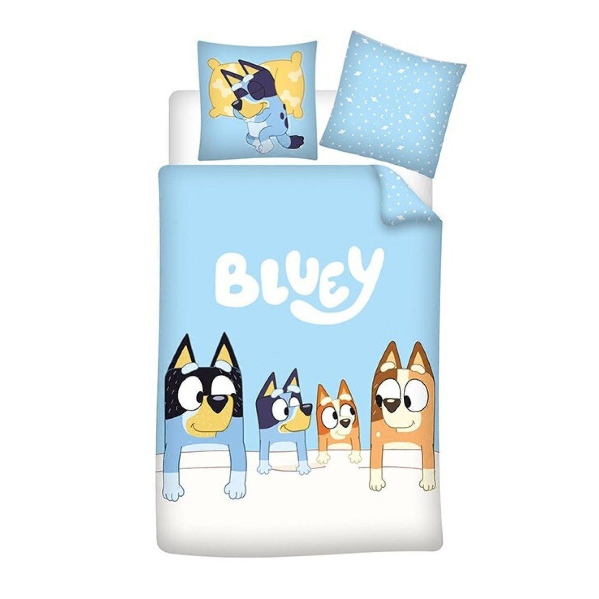 Bluey Kinderbettwäsche Bluey Bettwäsche Kinder – Bettbezug 140x200cm mit Ki günstig online kaufen
