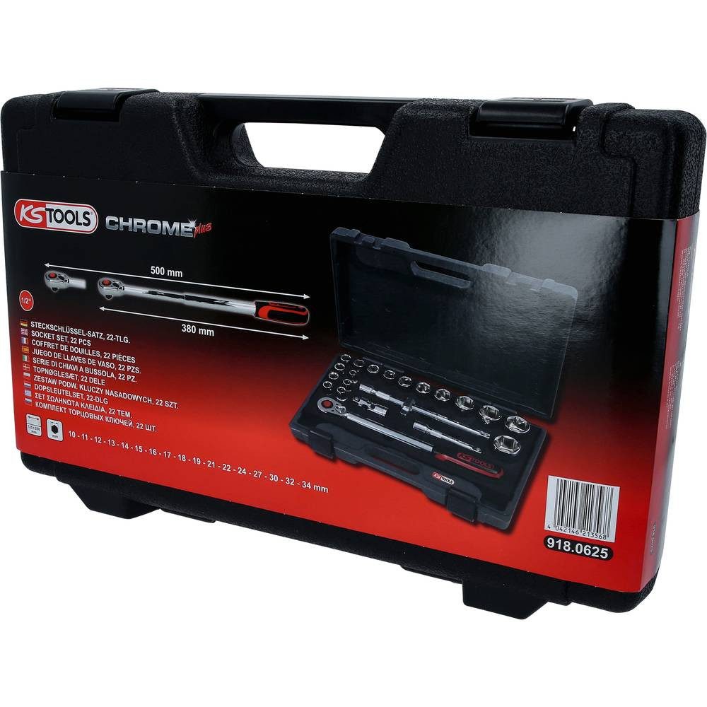 KS Tools 518.0859 CHROMEplus Starter- Und Blockschlüssel 19x22mm