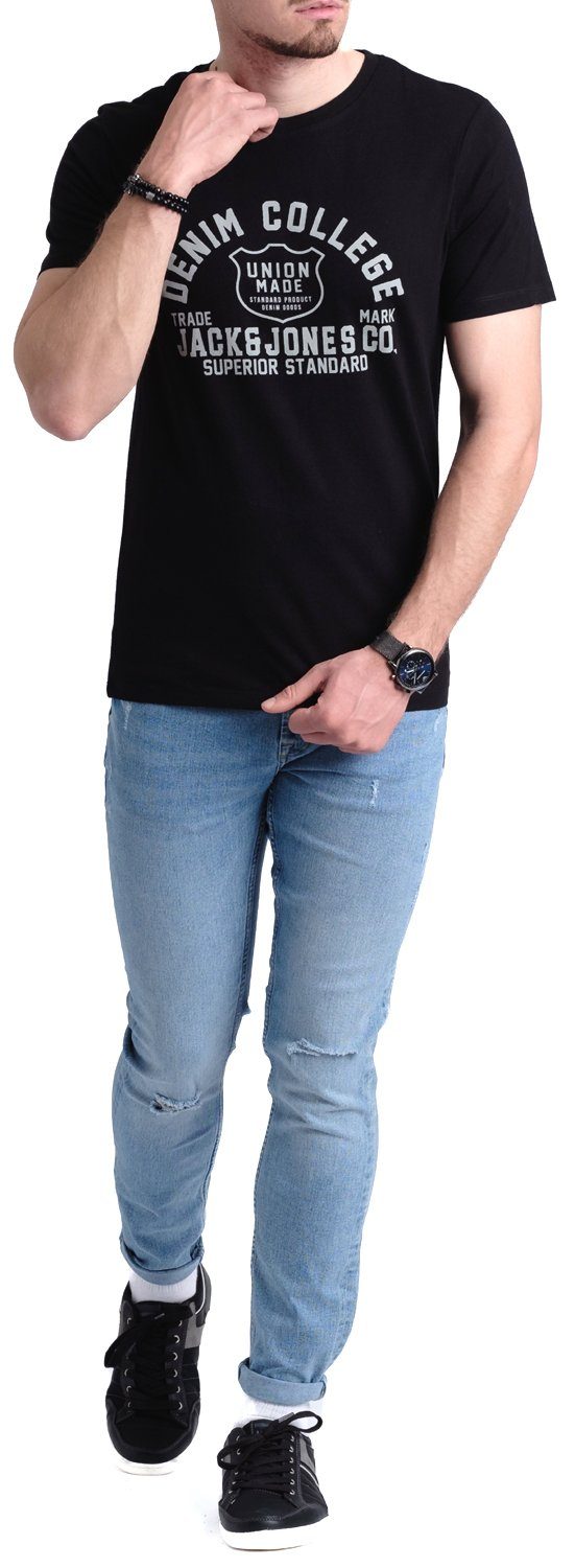 Jack & Jones Print-Shirt Bequemes Slimfit Shirt (Spar-Set, 3er-Pack) in Unifarbe mit Print – Bild 5 von 5