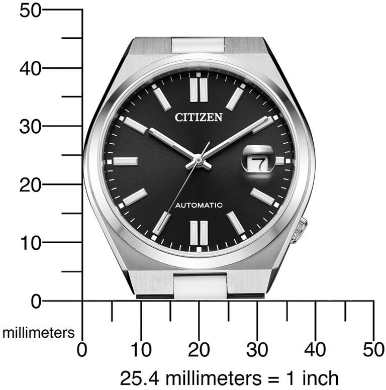 Citizen Automatikuhr TSUYOSA 60h NJ0150-81E, Armbanduhr, Damenuhr, Herrenuhr, Edelstahlarmband, Saphirglas, Datum