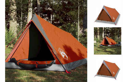 vidaXL Vorzelt Campingzelt 2 Personen Grau Orange 200x120x8862 cm 185T Taft